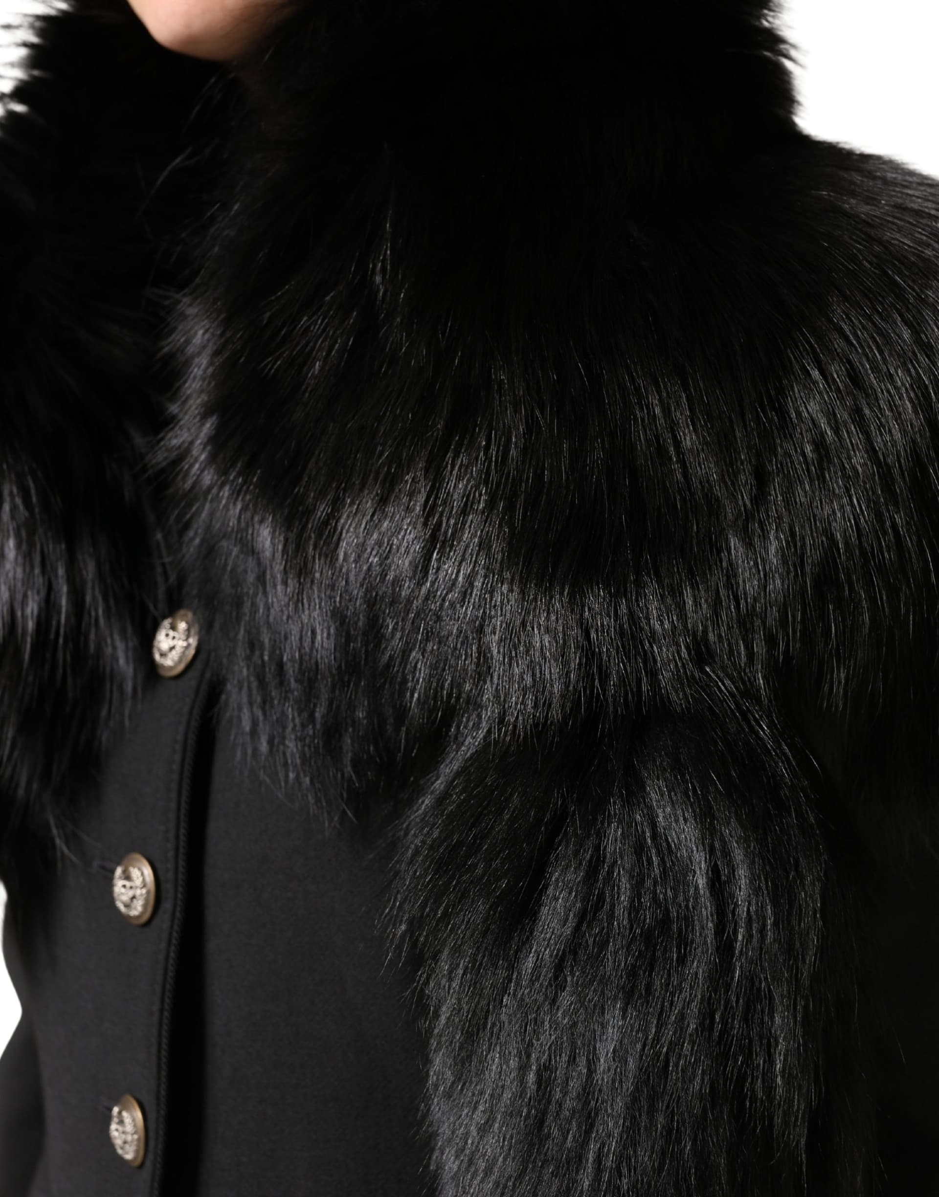 Dolce & Gabbana Black Fox Fur Neck Wrap Warmer Winter Scarf - 6