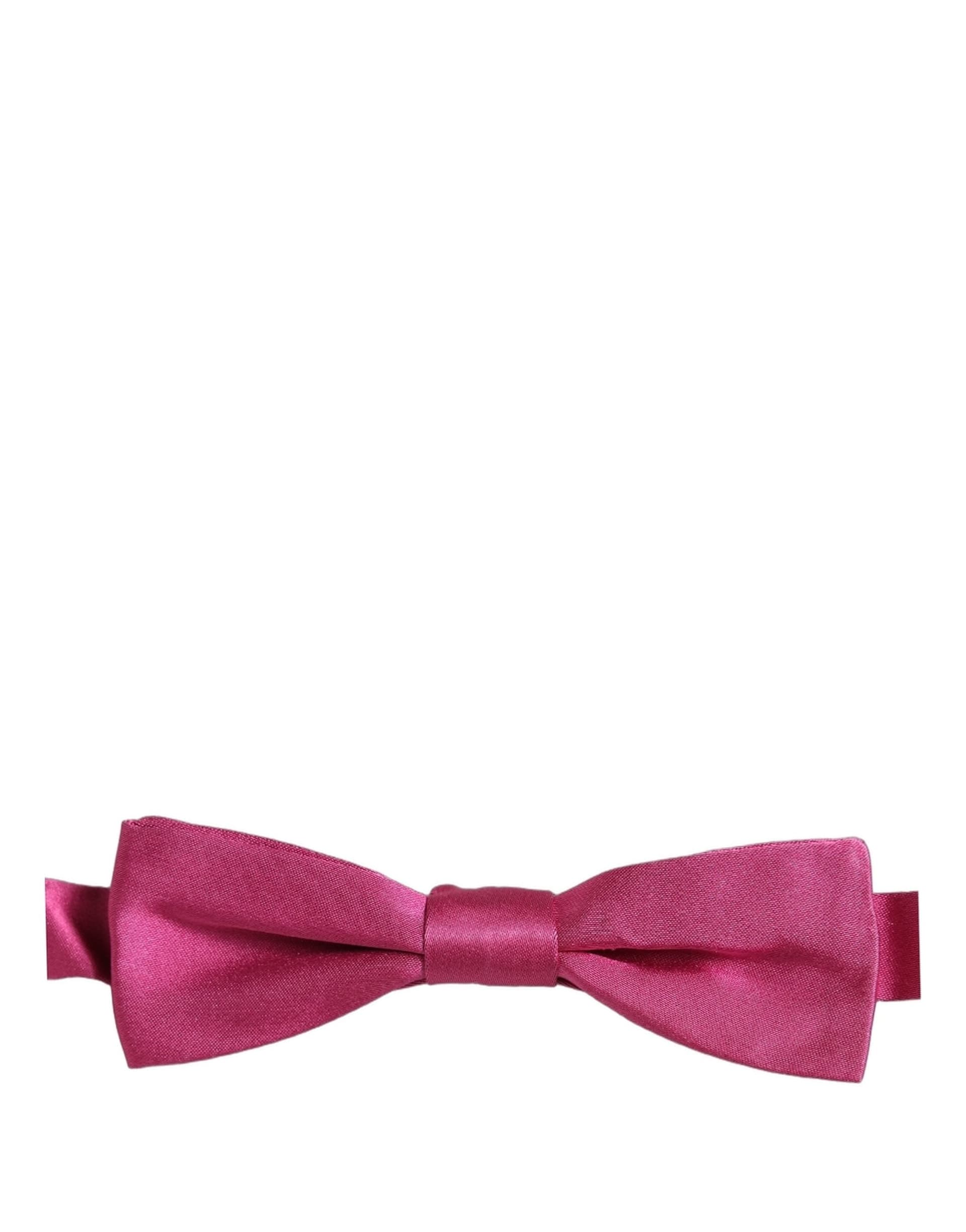 Dolce & Gabbana Men Pink 100% Silk Adjustable Neck Papillon Bow Tie - 2
