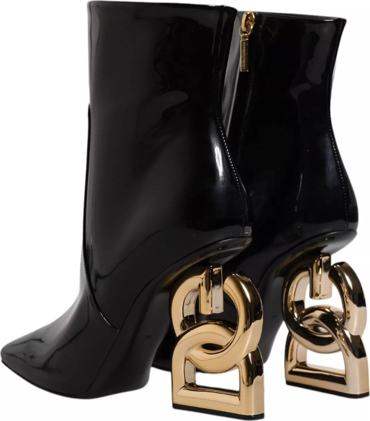 Dolce & Gabbana Black Jackie Leather Mid Calf Boots Shoes - 4