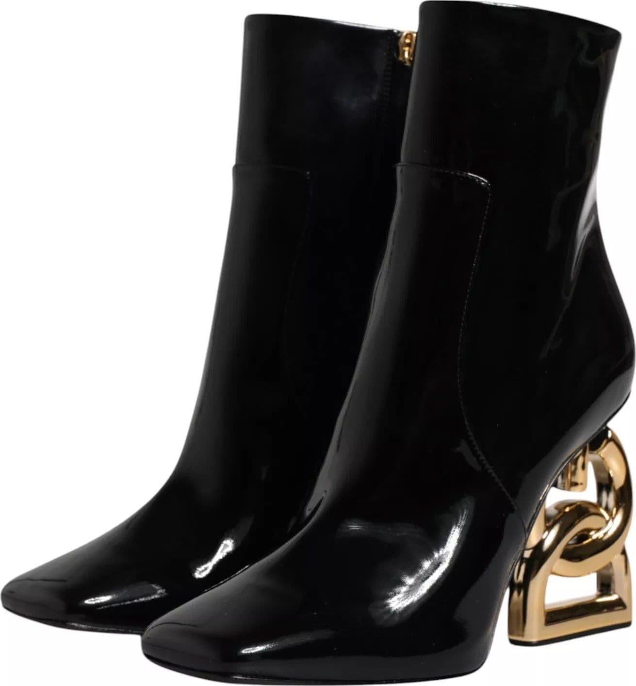 Dolce & Gabbana Black Jackie Leather Mid Calf Boots Shoes - 5