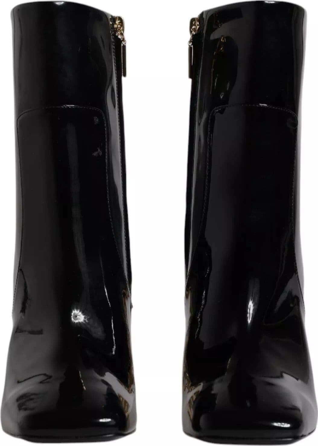 Dolce & Gabbana Black Jackie Leather Mid Calf Boots Shoes - 7