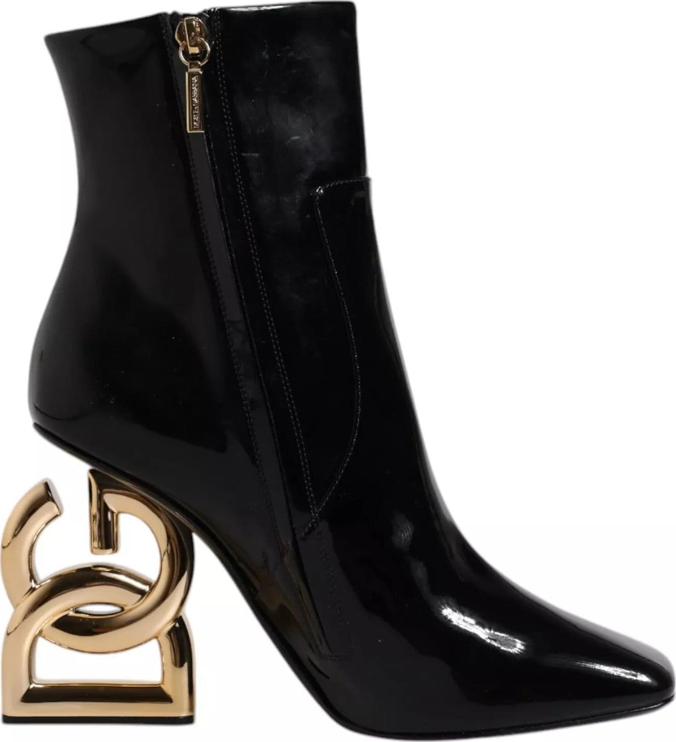 Dolce & Gabbana Black Jackie Leather Mid Calf Boots Shoes - 8