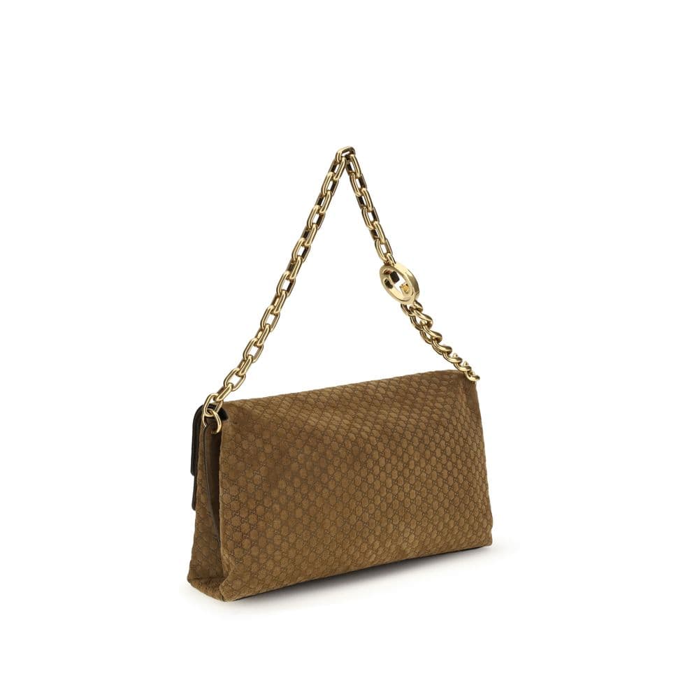 Gucci Brown Suede Leather Handbag - 3