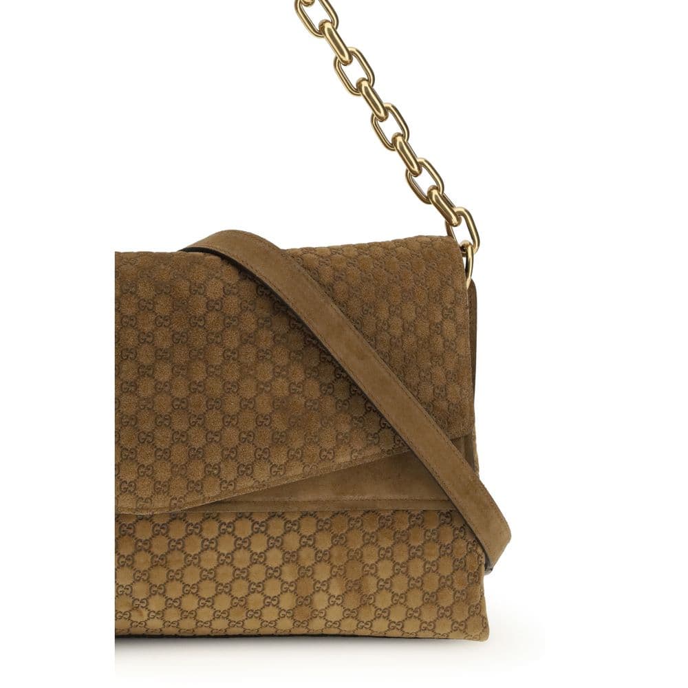 Gucci Brown Suede Leather Handbag - 4