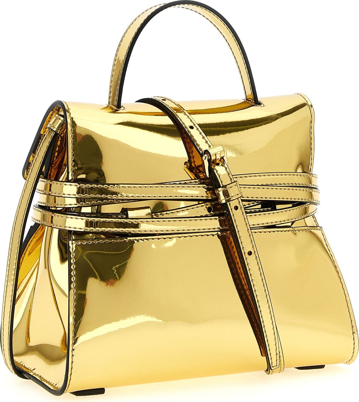 Moschino Gold Polyethylene Handbag - 2