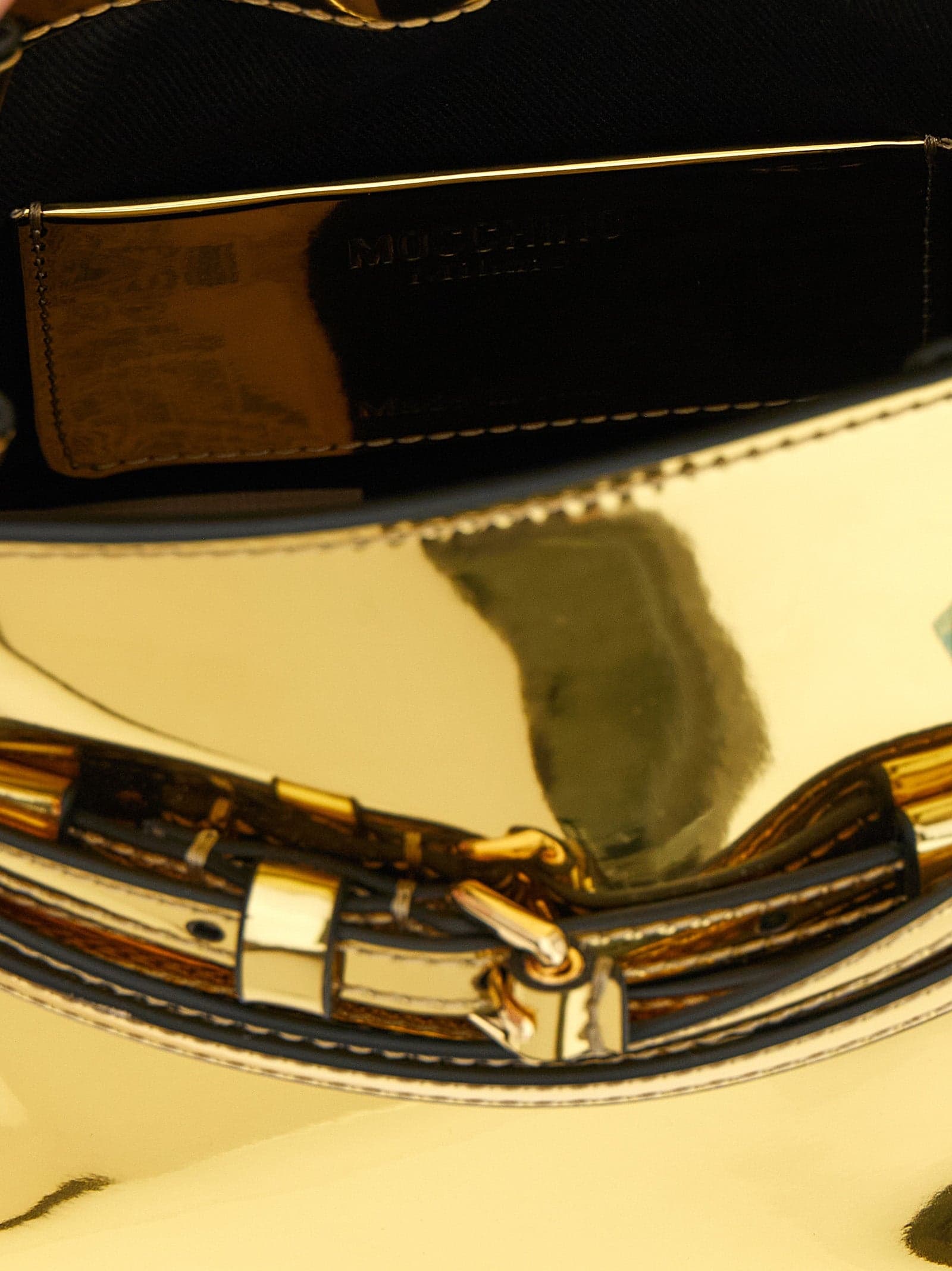 Moschino Gold Polyethylene Handbag - 4