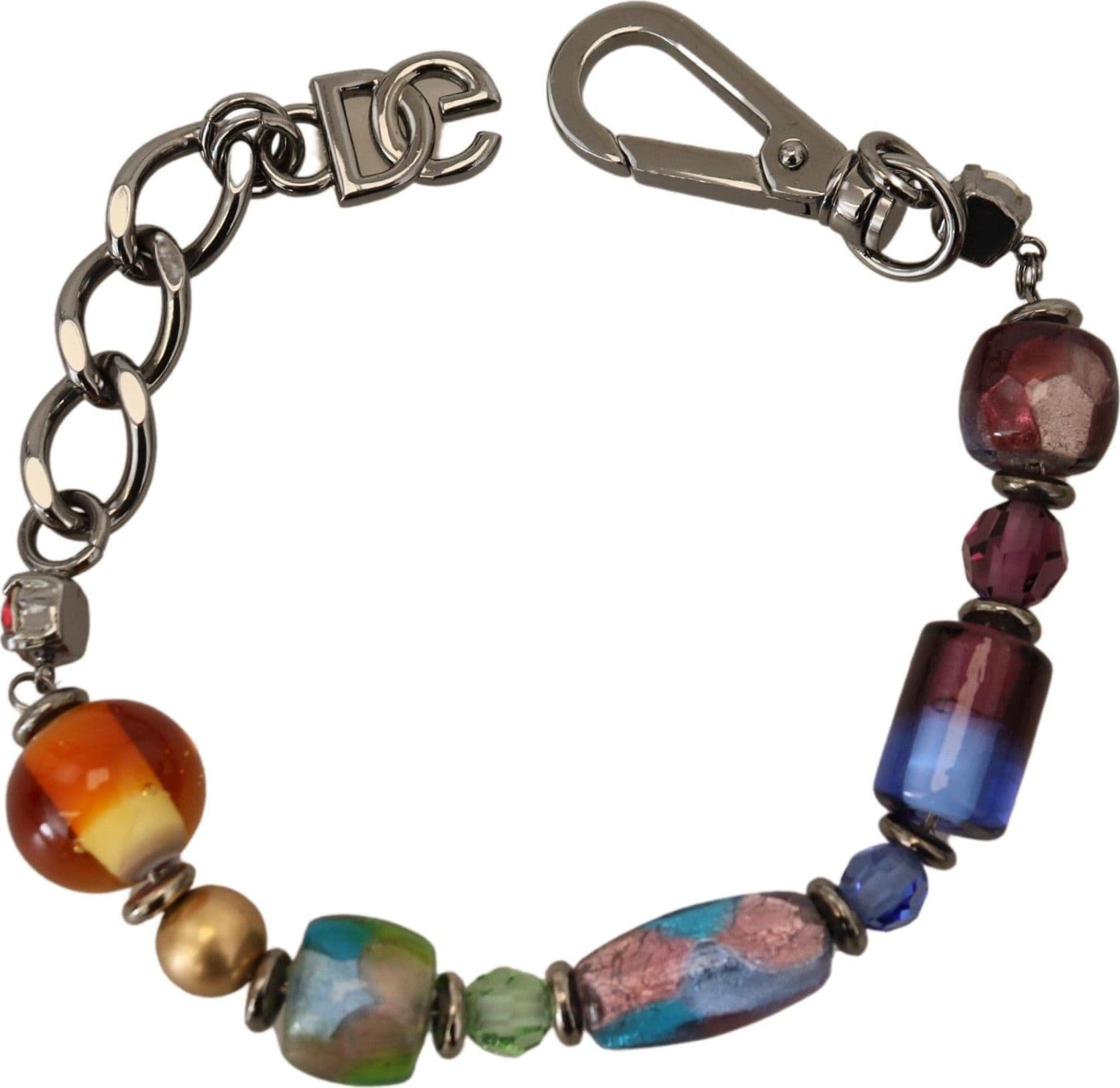 Dolce & Gabbana multicolor Silver Chain Brass Beaded Lobster Clasp Bracelet