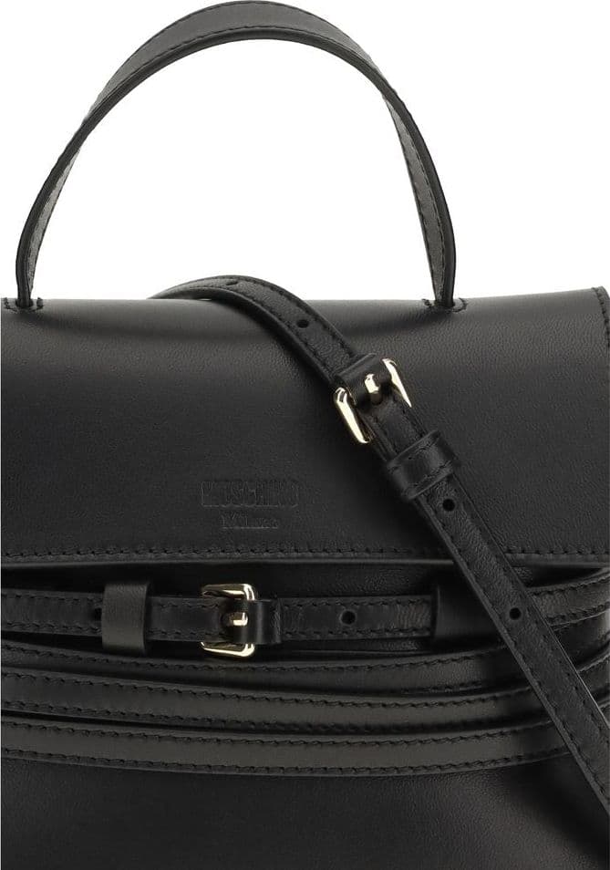 Moschino Black Calf Leather Bos Taurus Handbag - 4