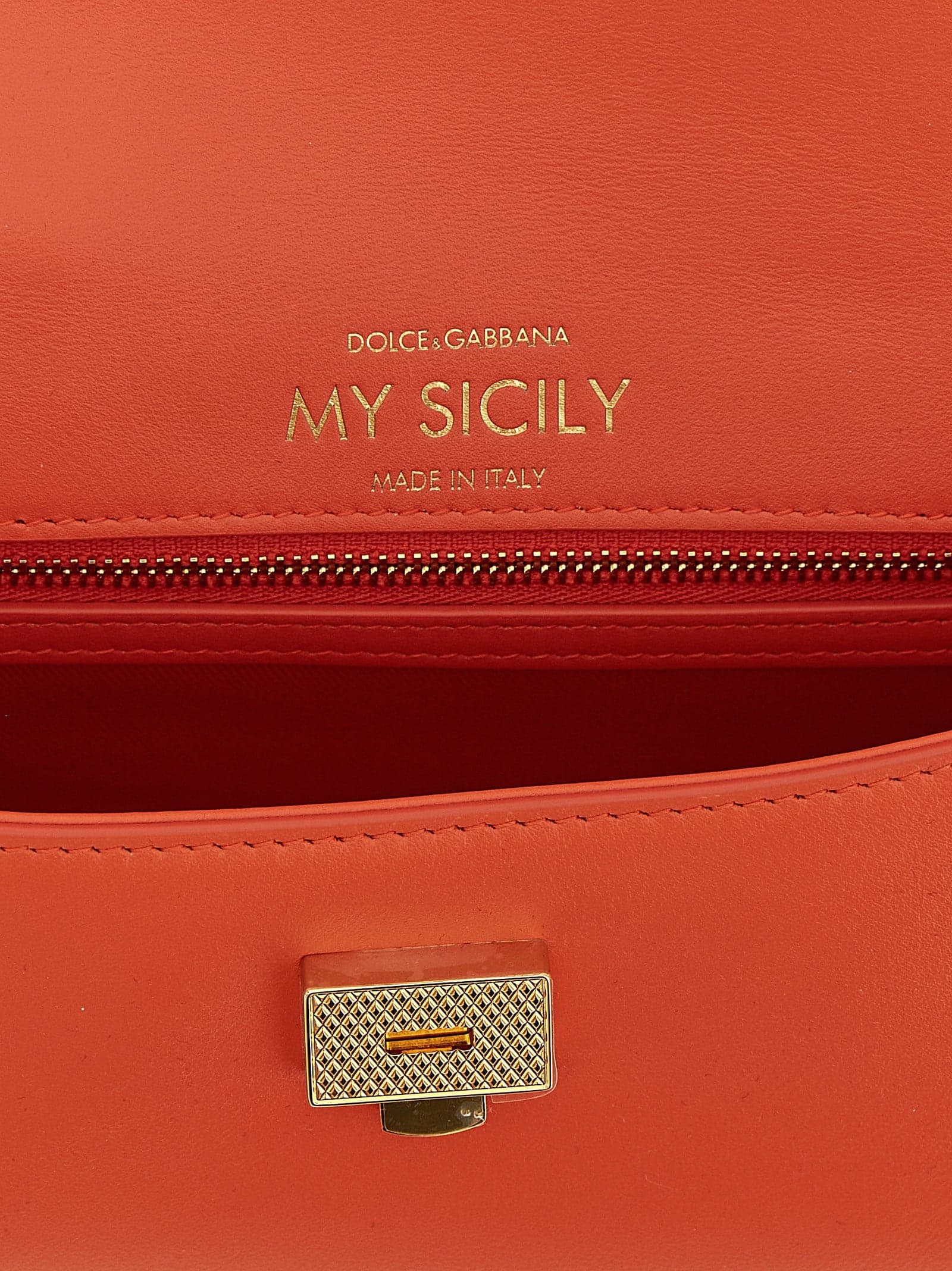 Dolce & Gabbana Orange Calfskin Handbag - 4
