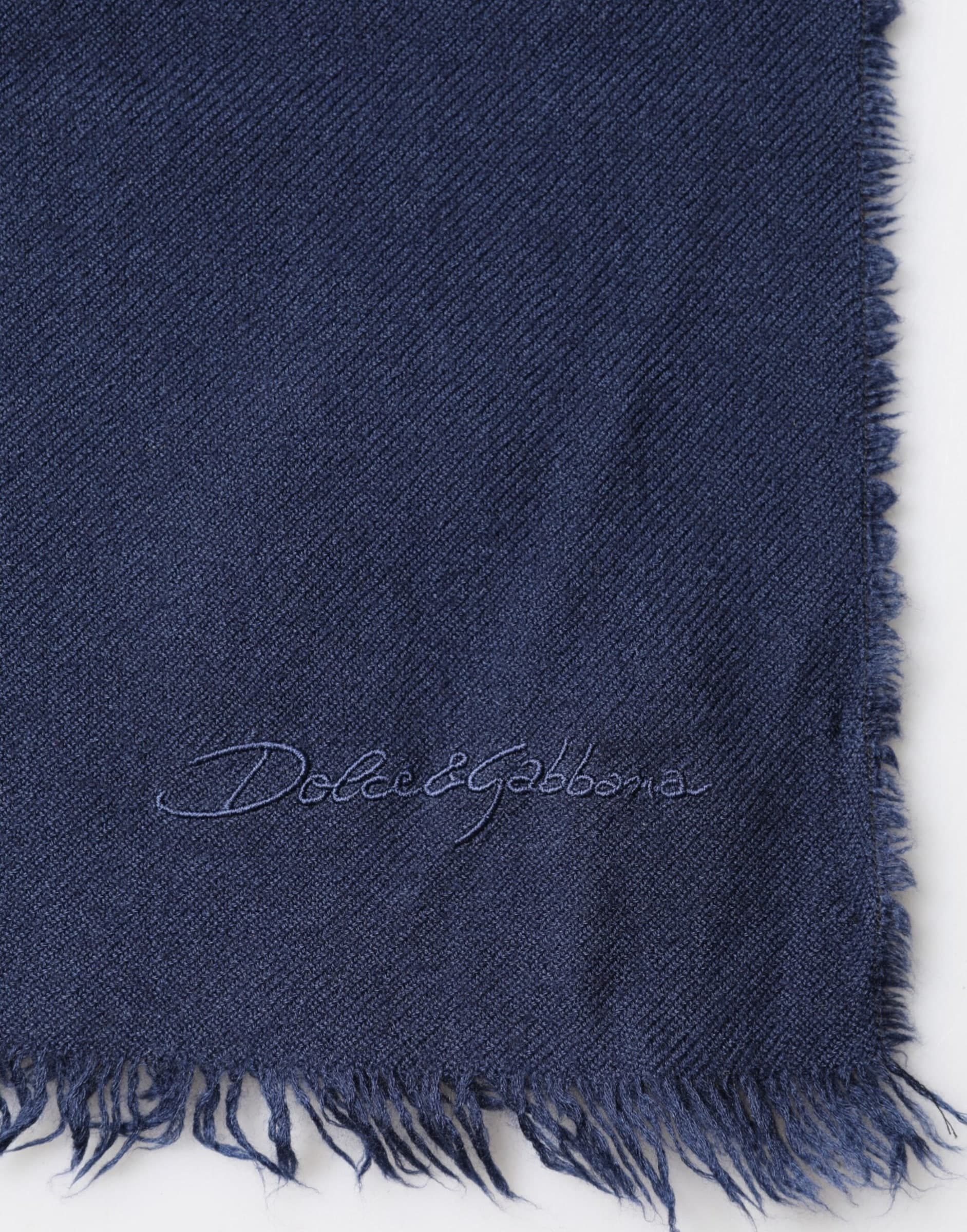 Dolce & Gabbana Scarf Blue Cashmere Neck Wrap Shawl Men - 3