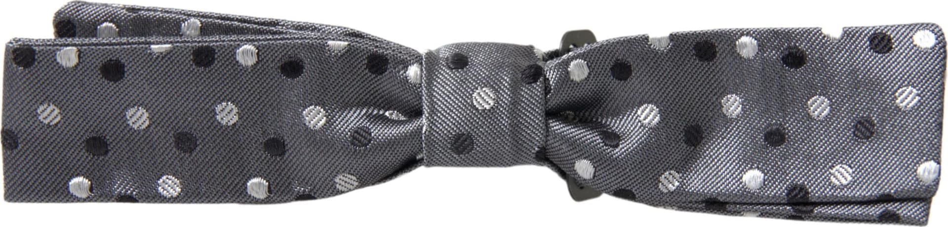 Dolce & Gabbana Gray Polka Dot Silk Adjustable Men Neck Papillon Bow Tie - 3