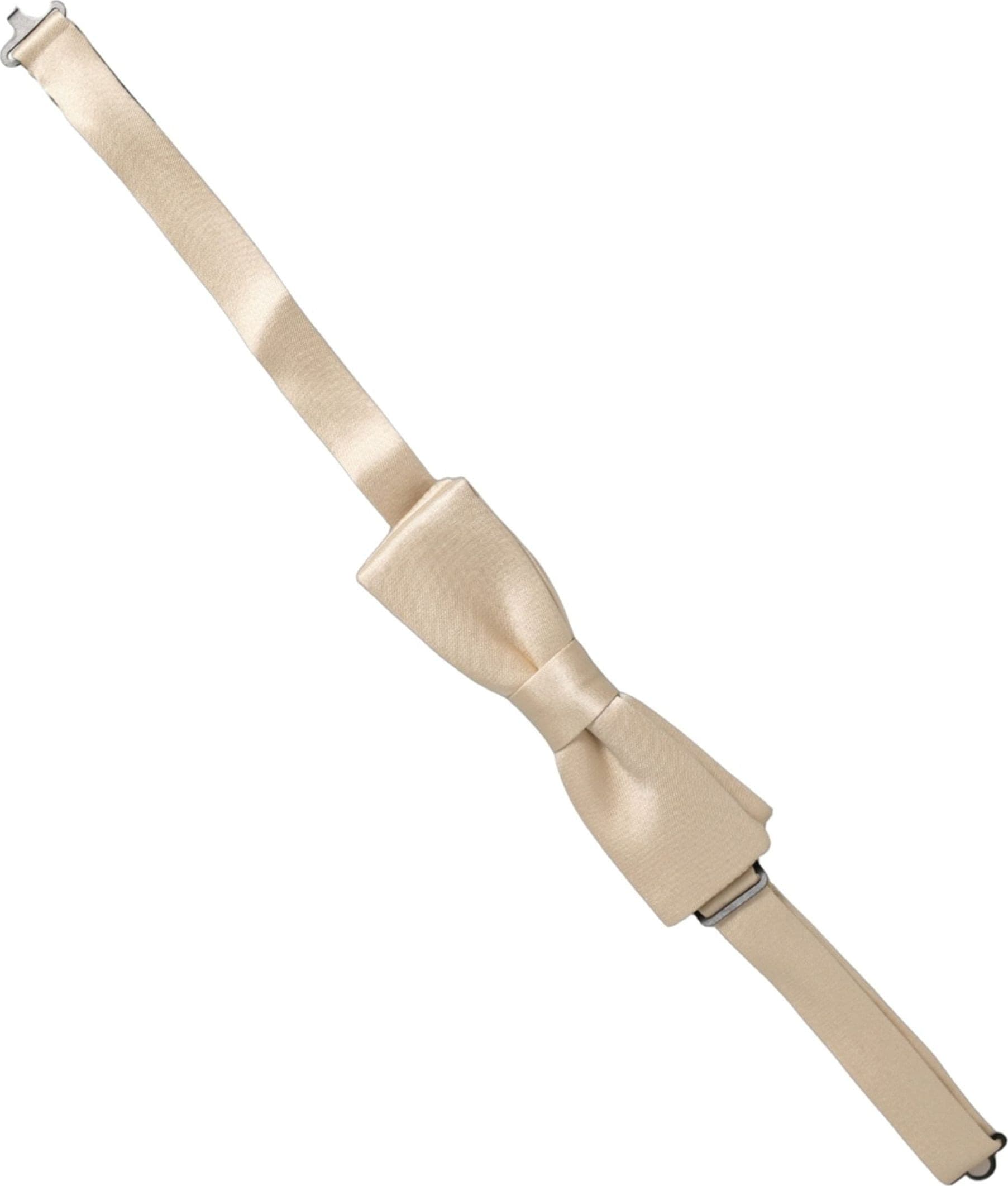 Dolce & Gabbana Men Beige 100% Silk Adjustable Neck Papillon Bow Tie - 4