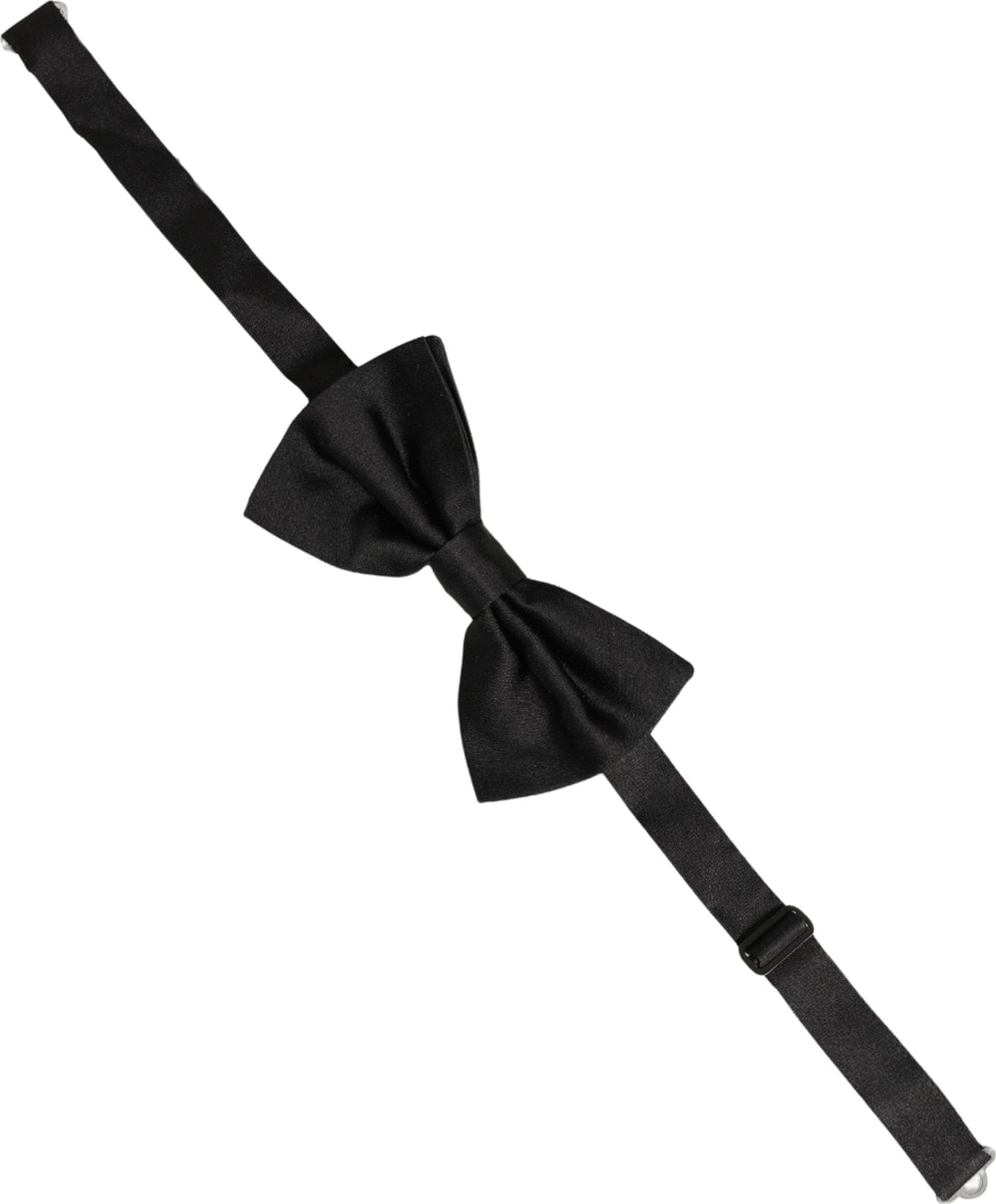 Dolce & Gabbana Men Black 100% Silk Adjustable Neck Papillon Bow Tie - 2
