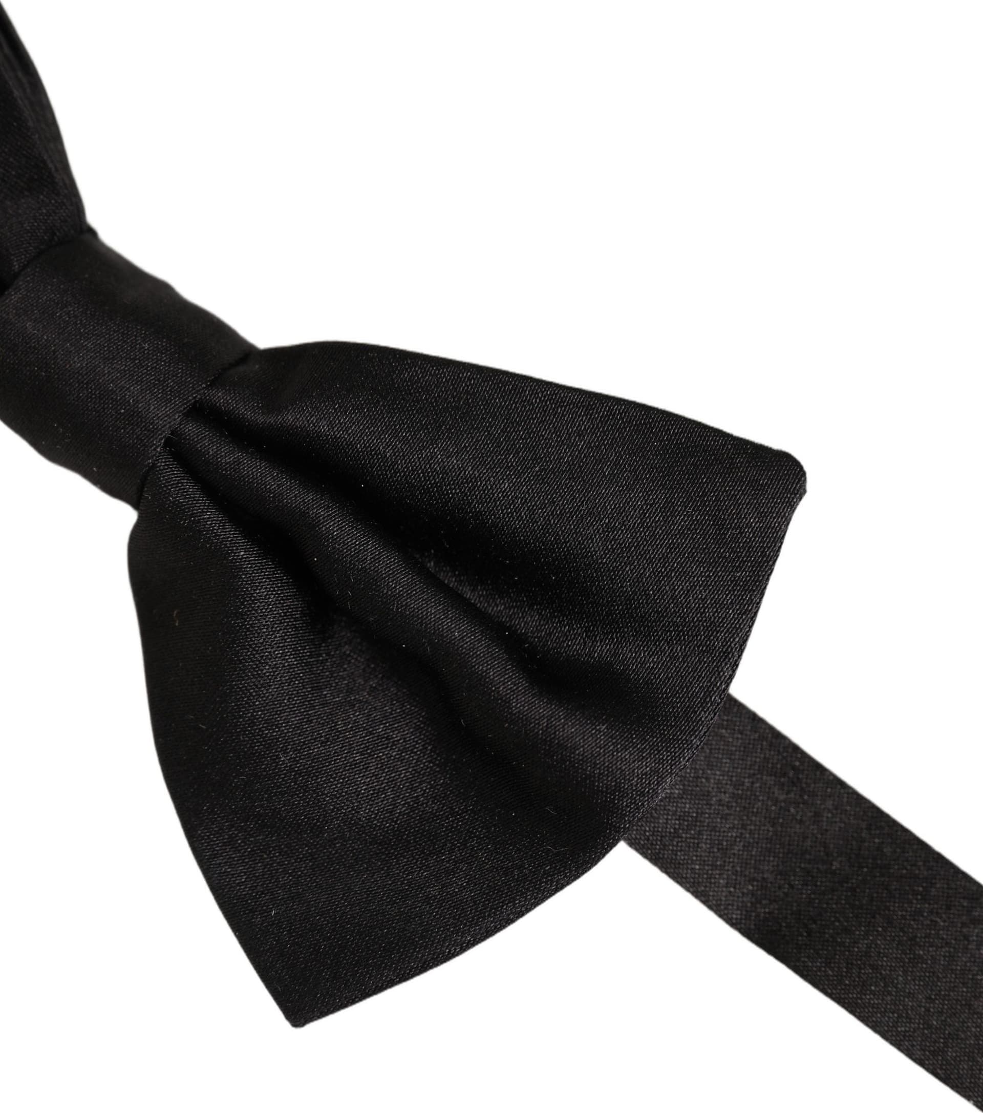 Dolce & Gabbana Men Black 100% Silk Adjustable Neck Papillon Bow Tie - 3