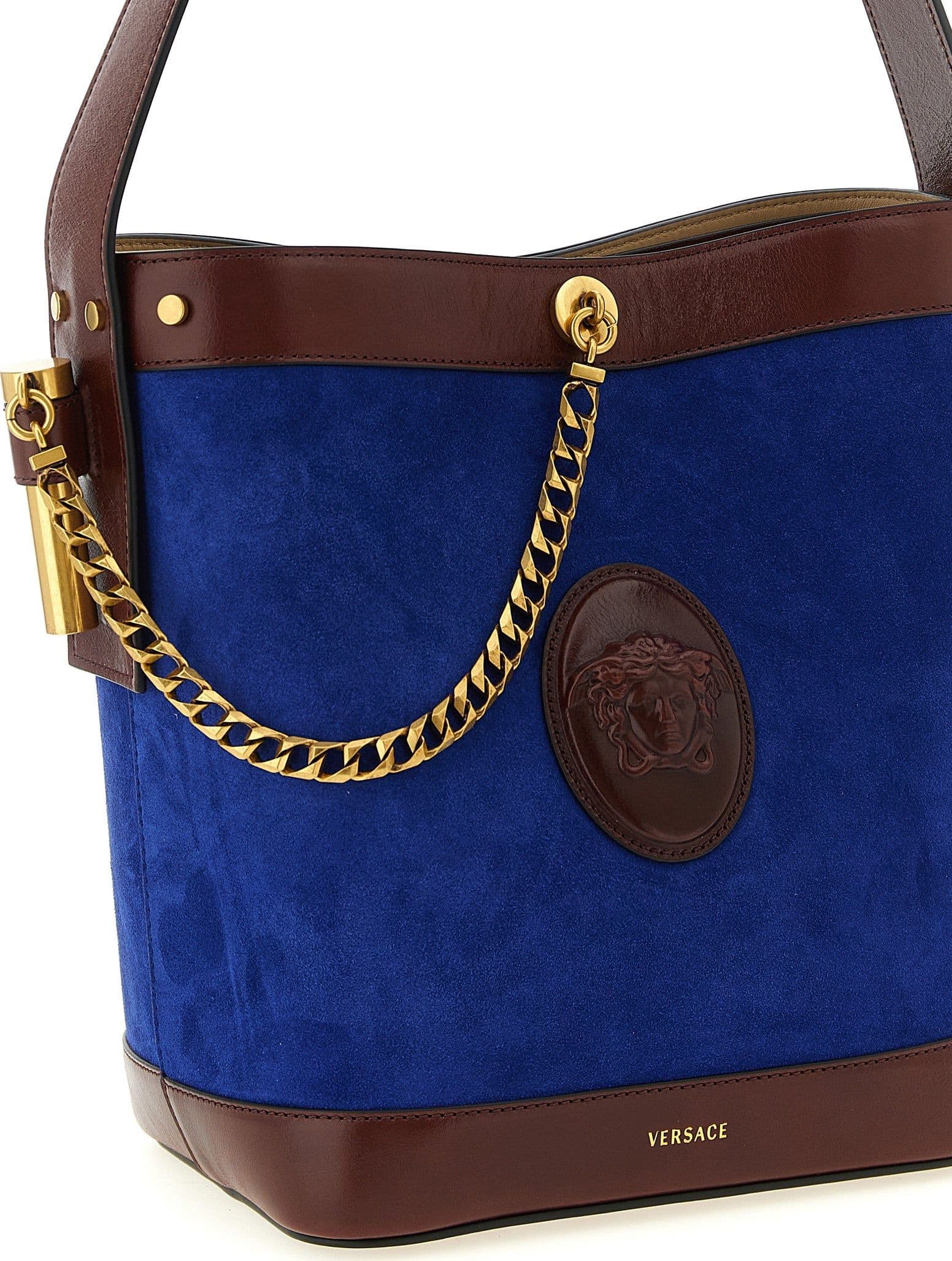 Versace Blue Calfskin Shoulder Bag - 3