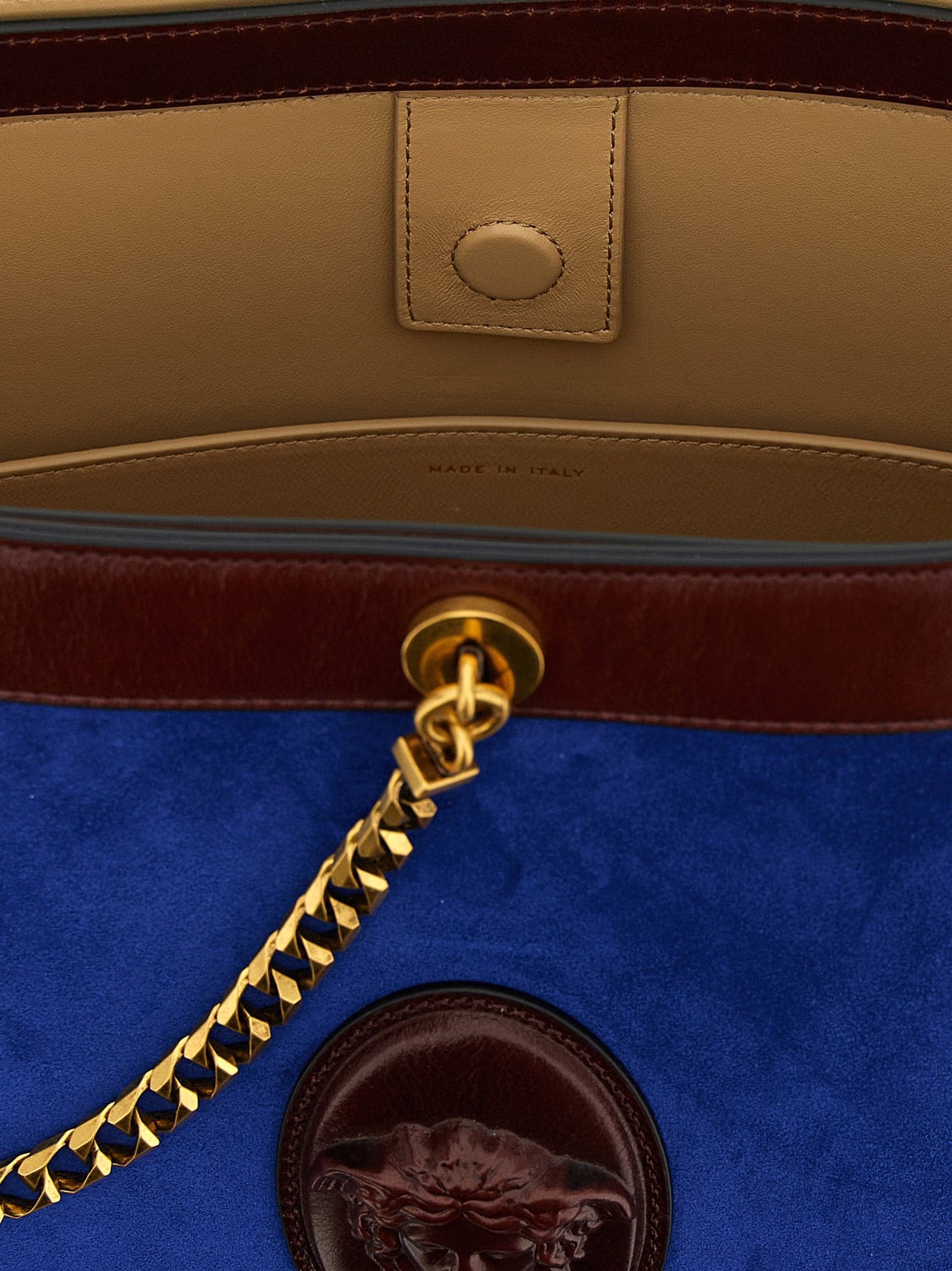 Versace Blue Calfskin Shoulder Bag - 4