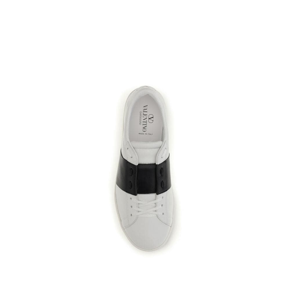 Valentino Garavani Black Calf Leather Bos Taurus Low Top Sneakers - 4