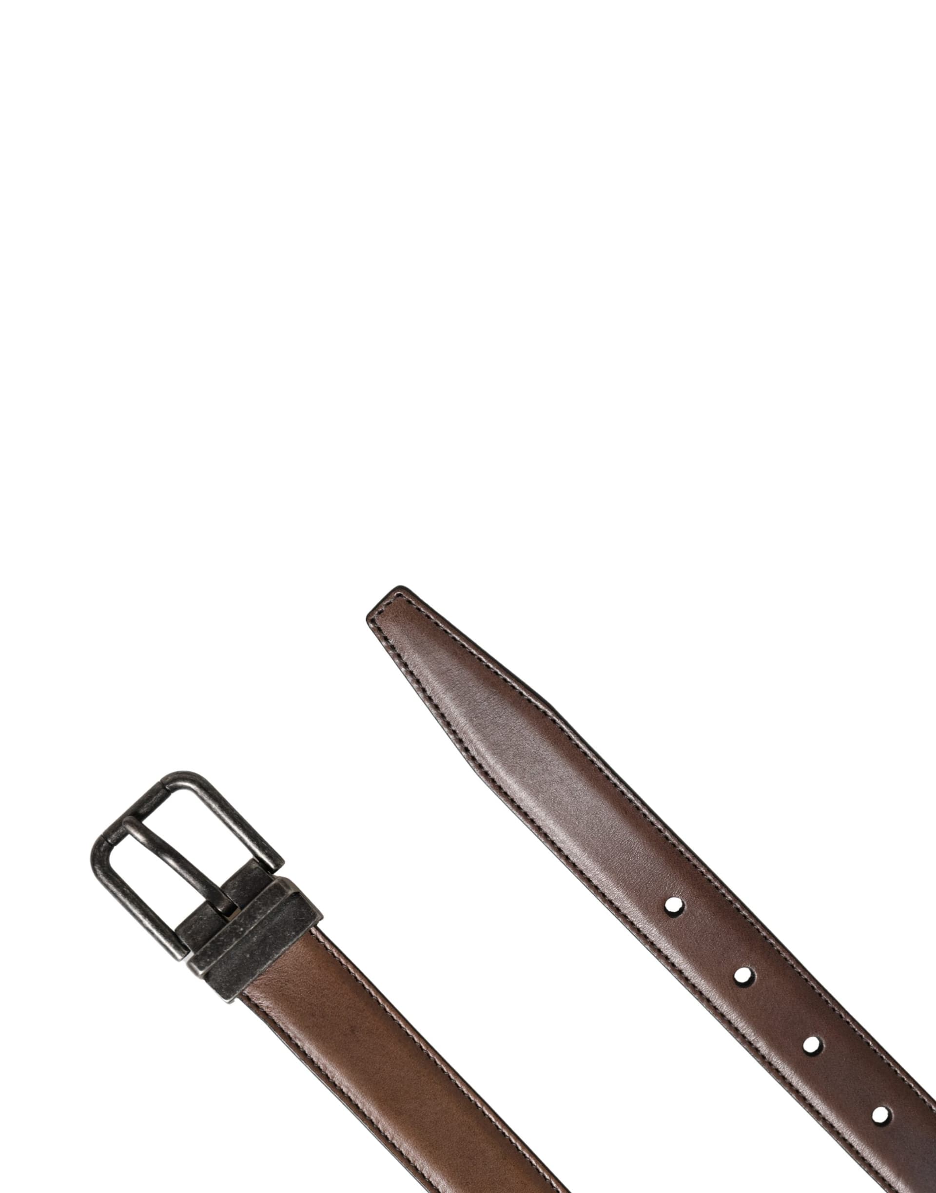 Dolce & Gabbana Men Brown Classic Leather Metal Buckle Belt - 6