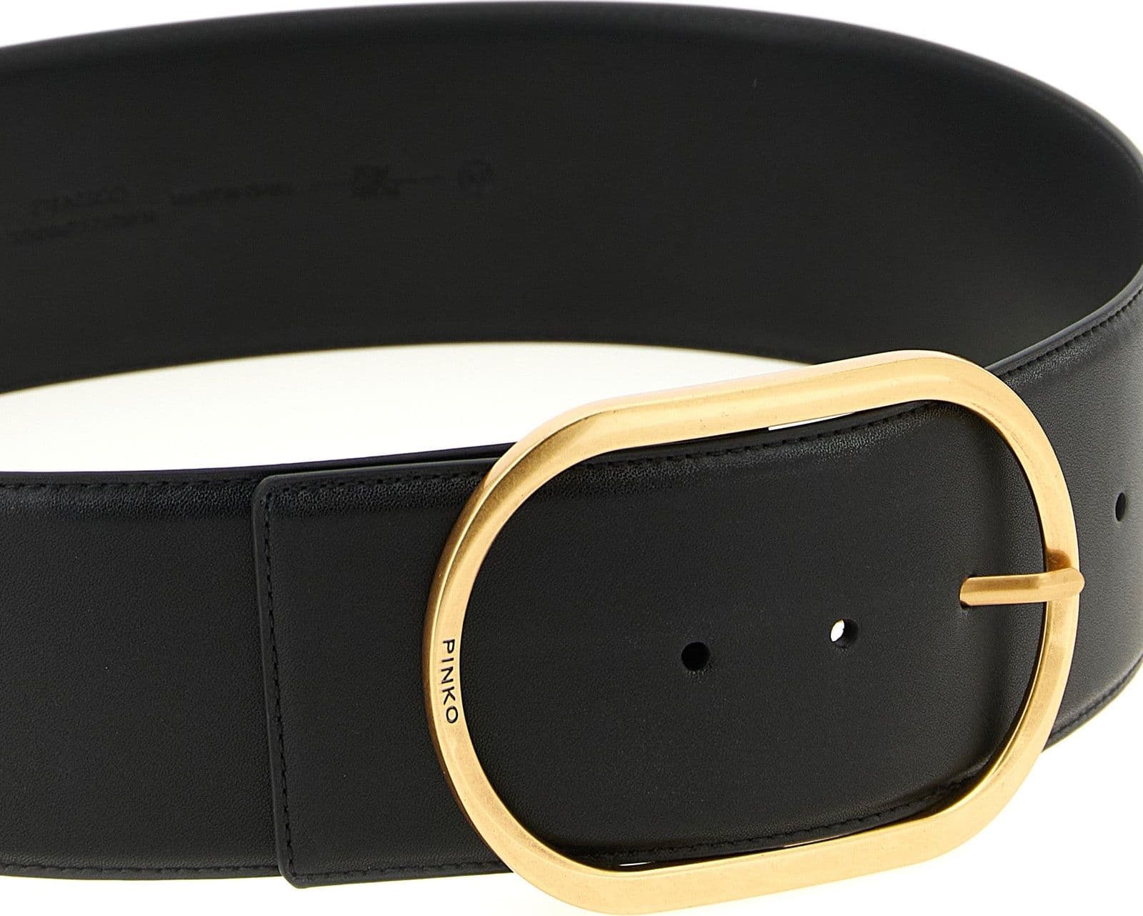 PINKO Black Cowhide High-Waist Belt - 3