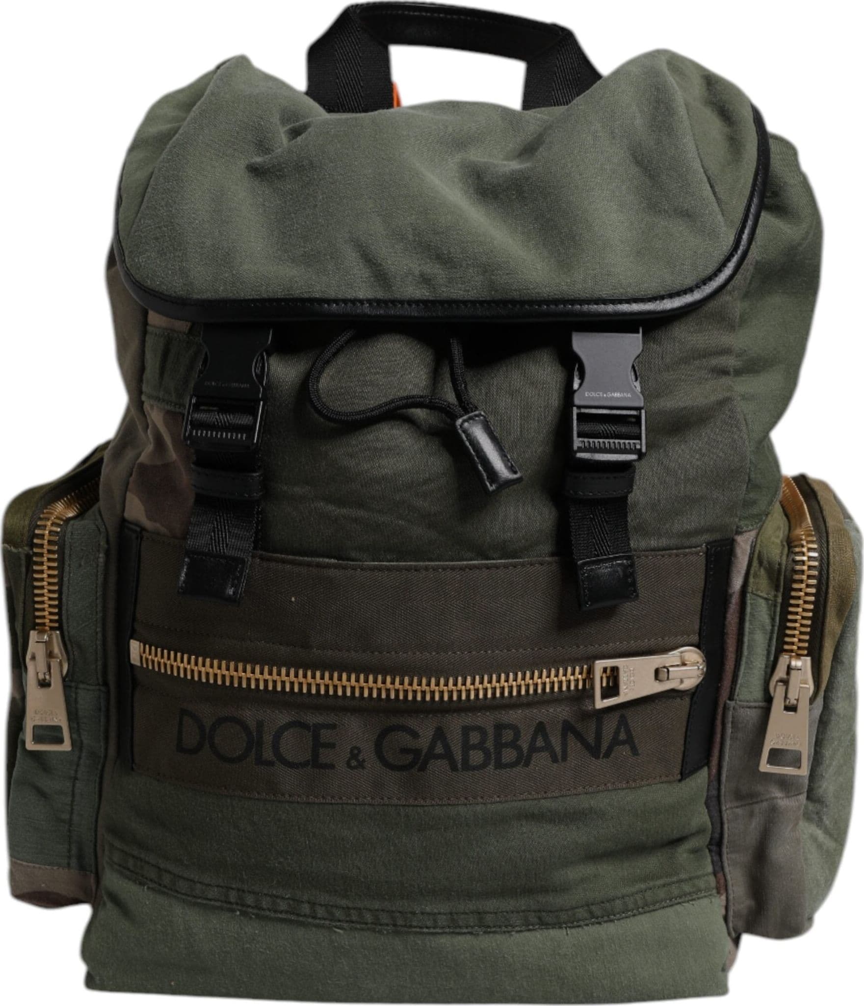Dolce & Gabbana Military Green Patchwork Travel Backpack Bag - 6