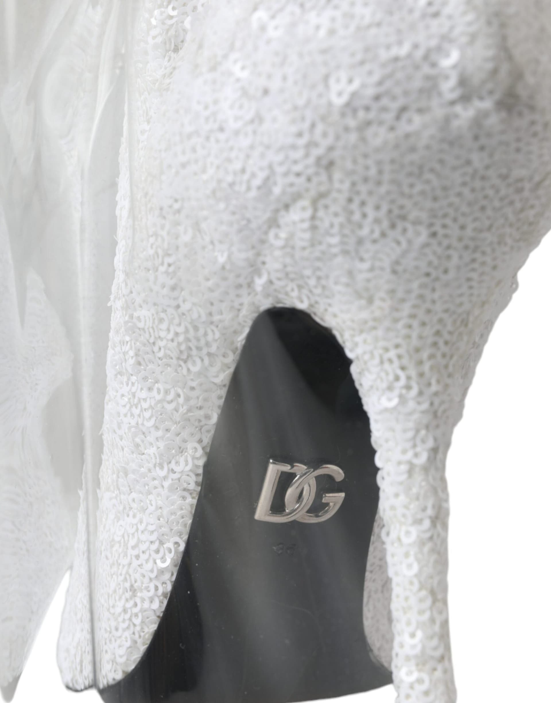 Dolce & Gabbana White Heels Stiletto Knee High Boots Shoes - 7