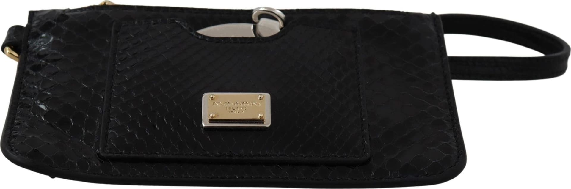 Dolce & Gabbana Black Leather Coin Purse Wristlet Mirror Agnese Wallet - 4