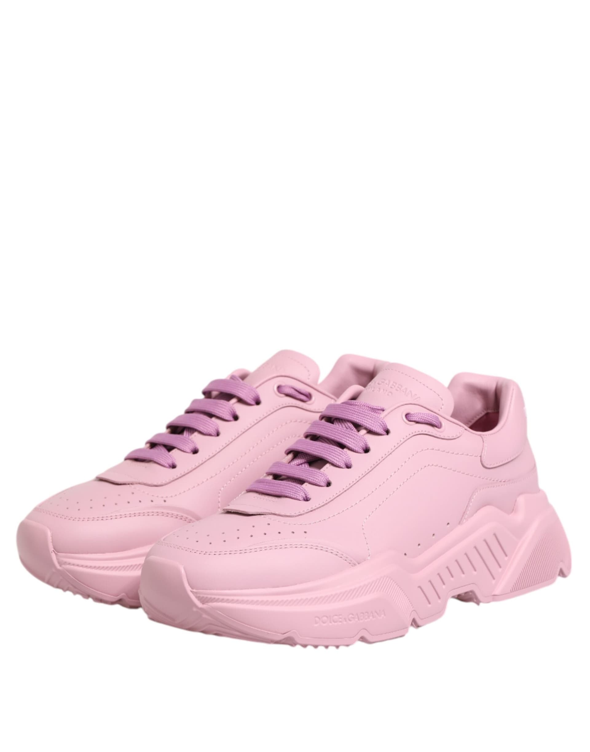 Dolce & Gabbana Pink Leather Daymaster Low Top Sneakers Shoes - 3