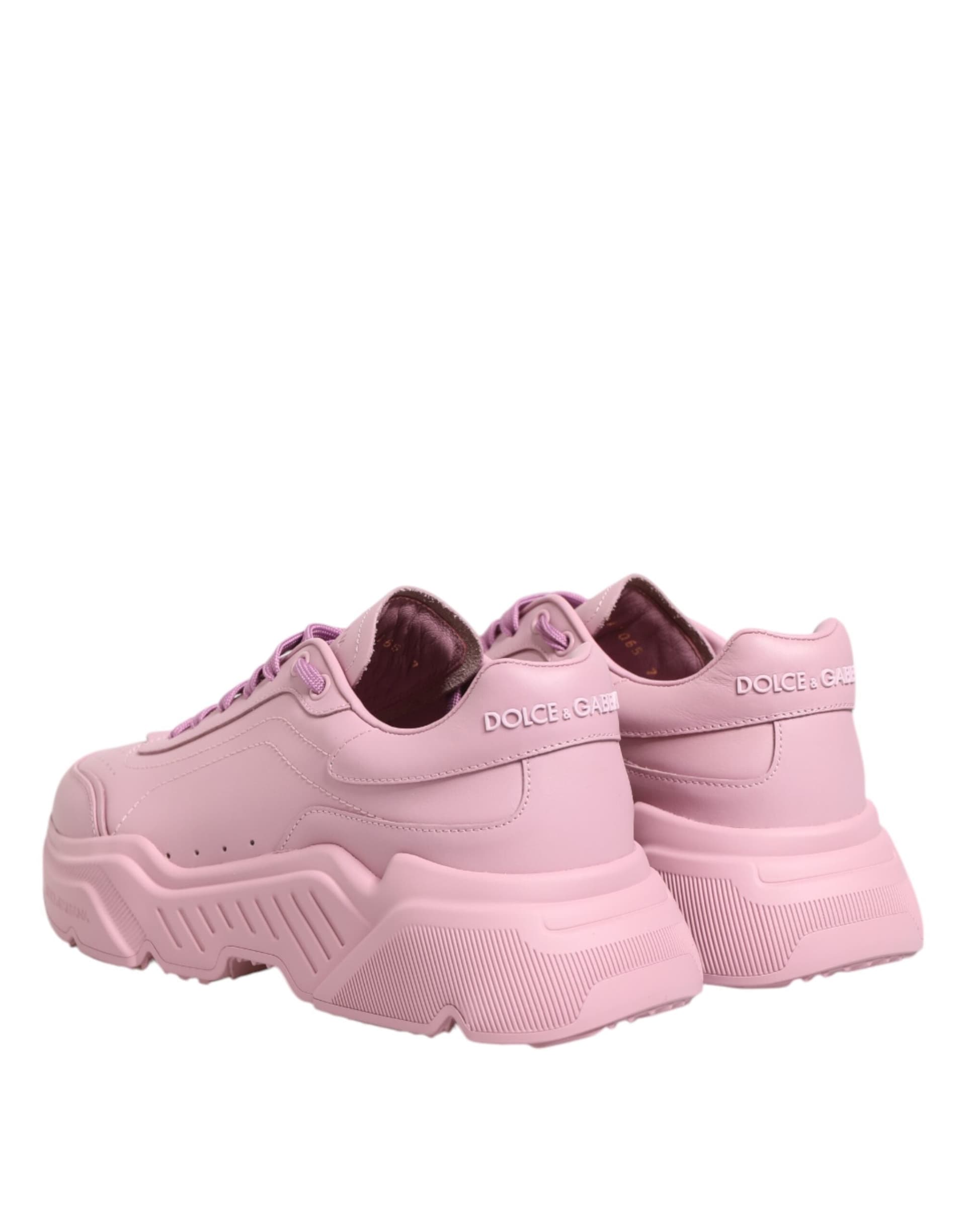 Dolce & Gabbana Pink Leather Daymaster Low Top Sneakers Shoes - 4
