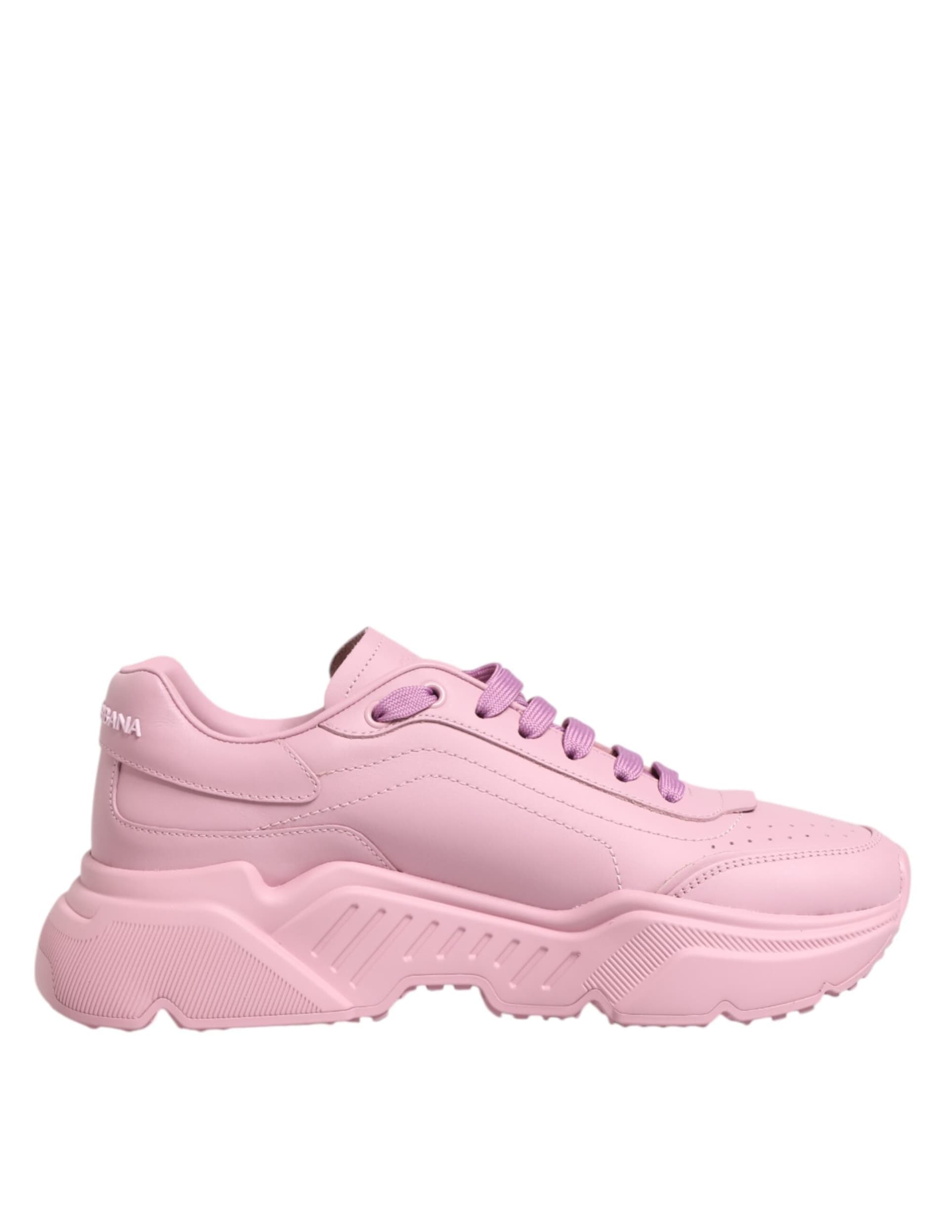 Dolce & Gabbana Pink Leather Daymaster Low Top Sneakers Shoes - 6