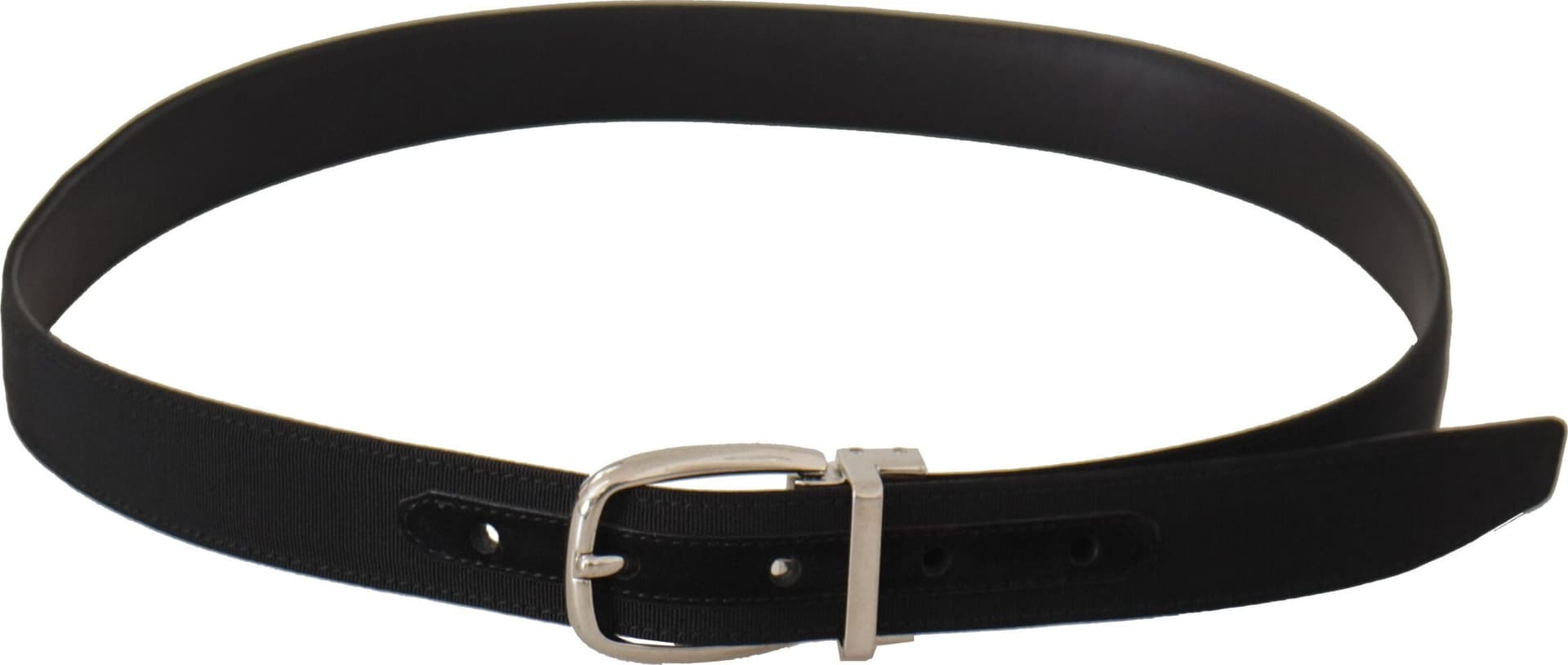Dolce & Gabbana Belt Black Calf Leather Silver Tone Metal Buckle - 2