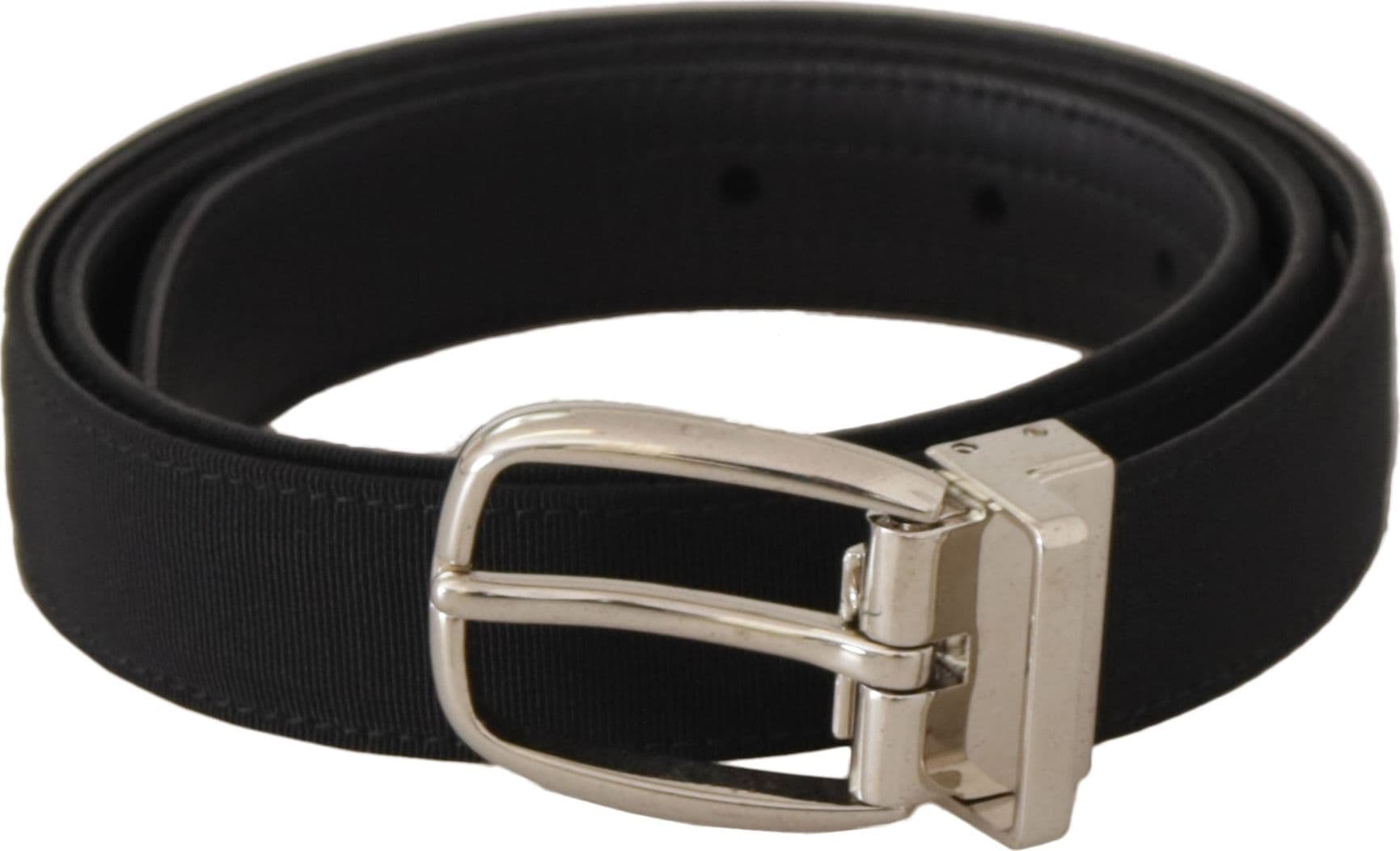 Dolce & Gabbana Belt Black Calf Leather Silver Tone Metal Buckle - 3
