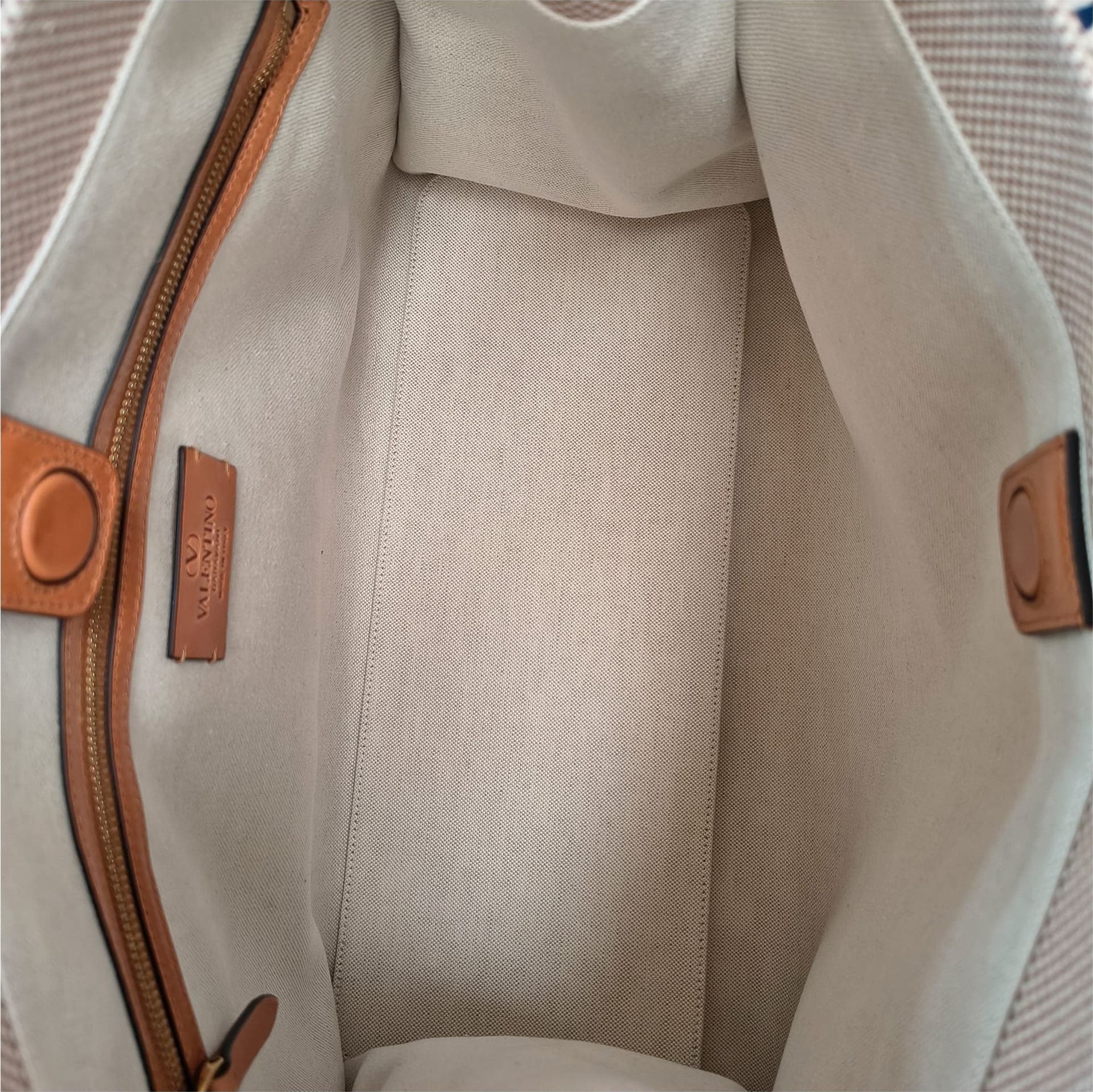 Valentino Garavani Beige Fabric Handbag - 5