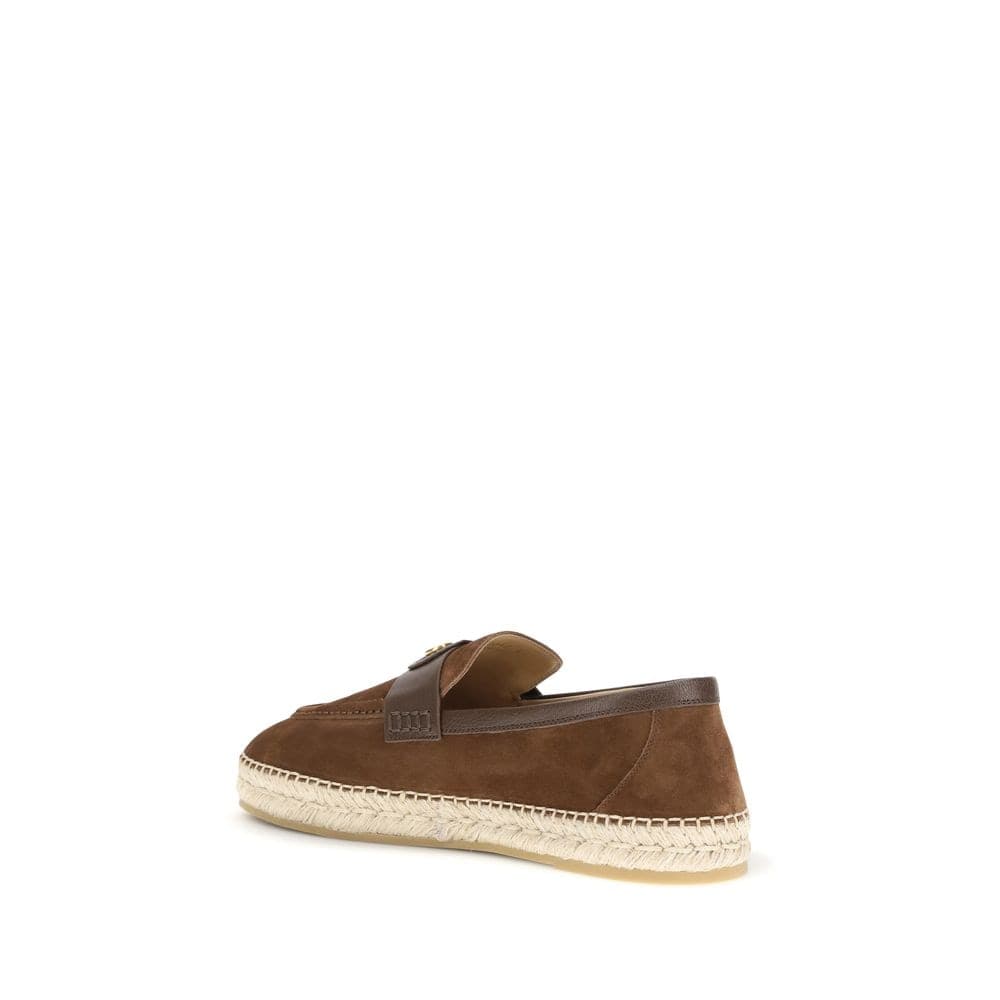 Valentino Garavani Brown Calf Leather Bos Taurus Espadrilles - 3