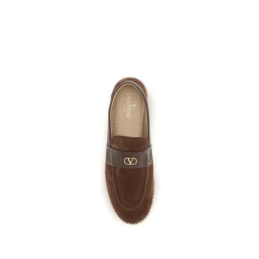 Valentino Garavani Brown Calf Leather Bos Taurus Espadrilles - 4