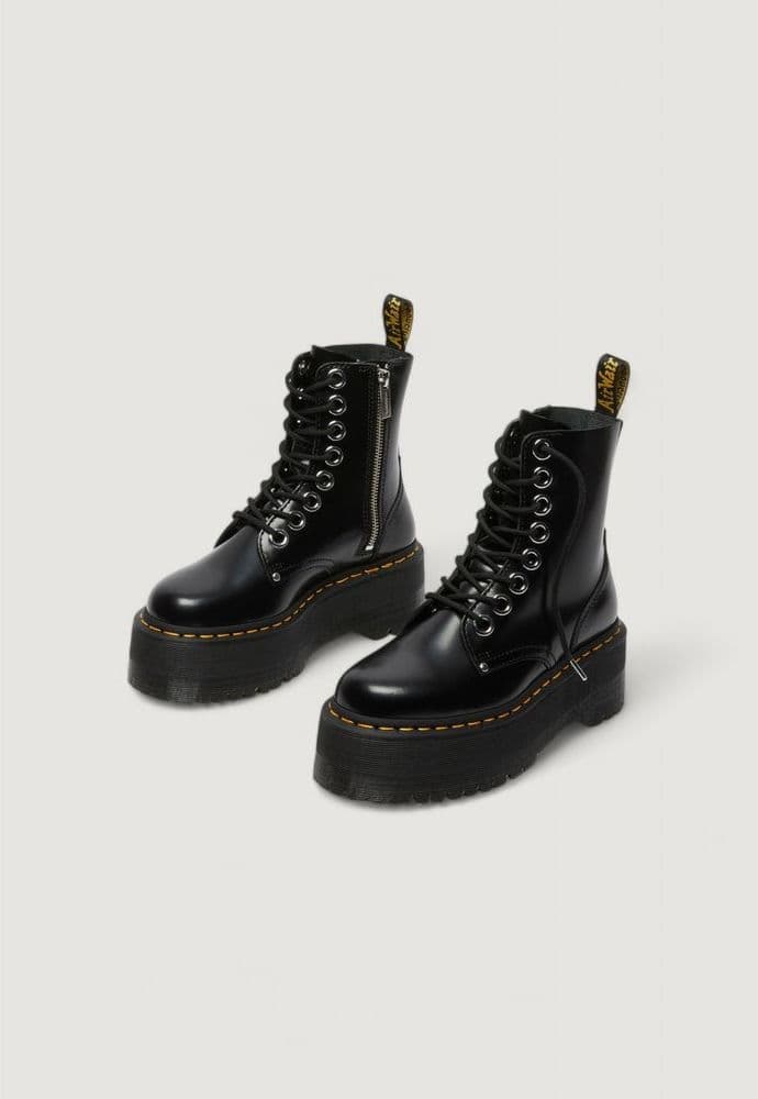 Dr. Martens Black Leather Lace-Up Boots - 4