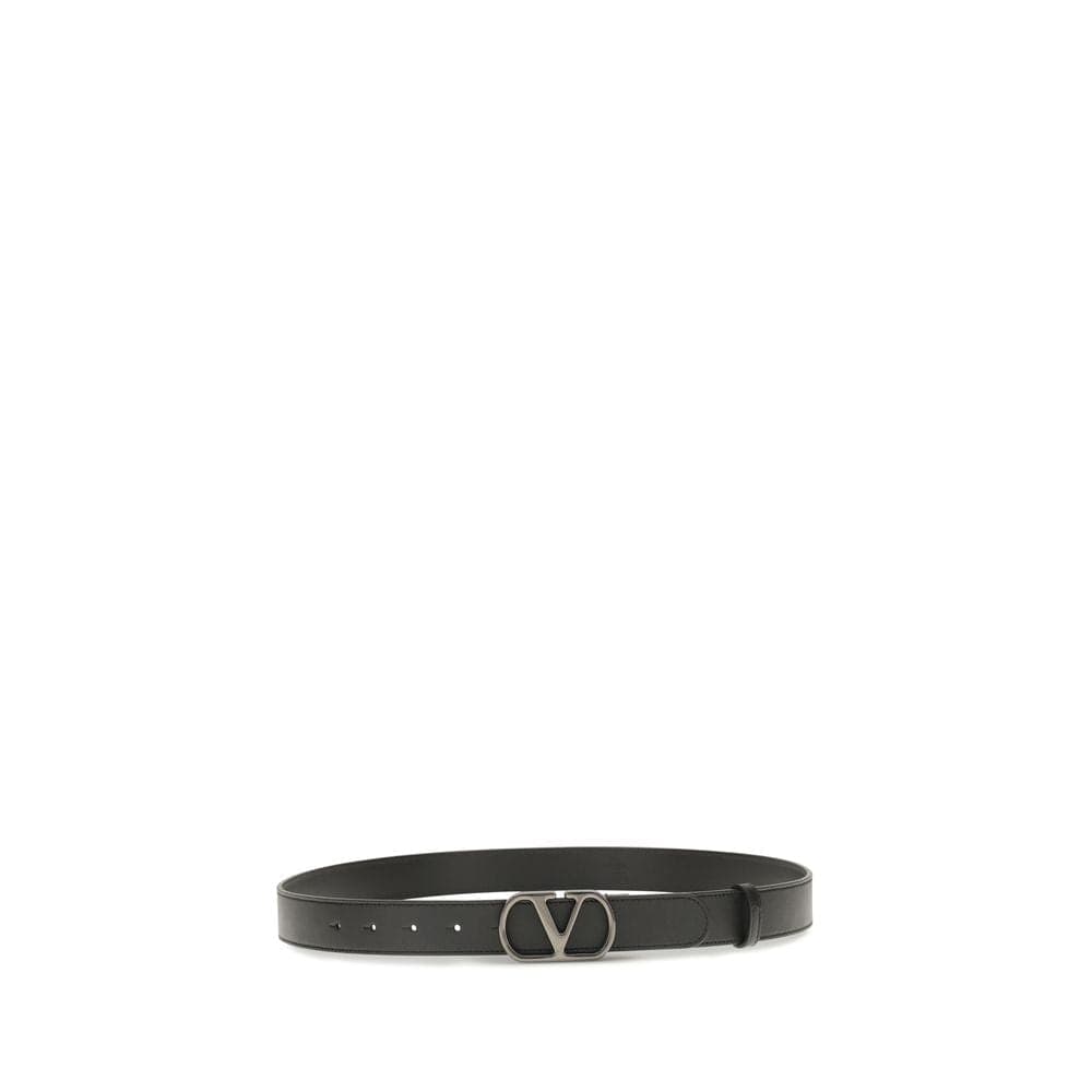 Valentino Garavani Black Calf Leather Bos Taurus Regular Belt - 2