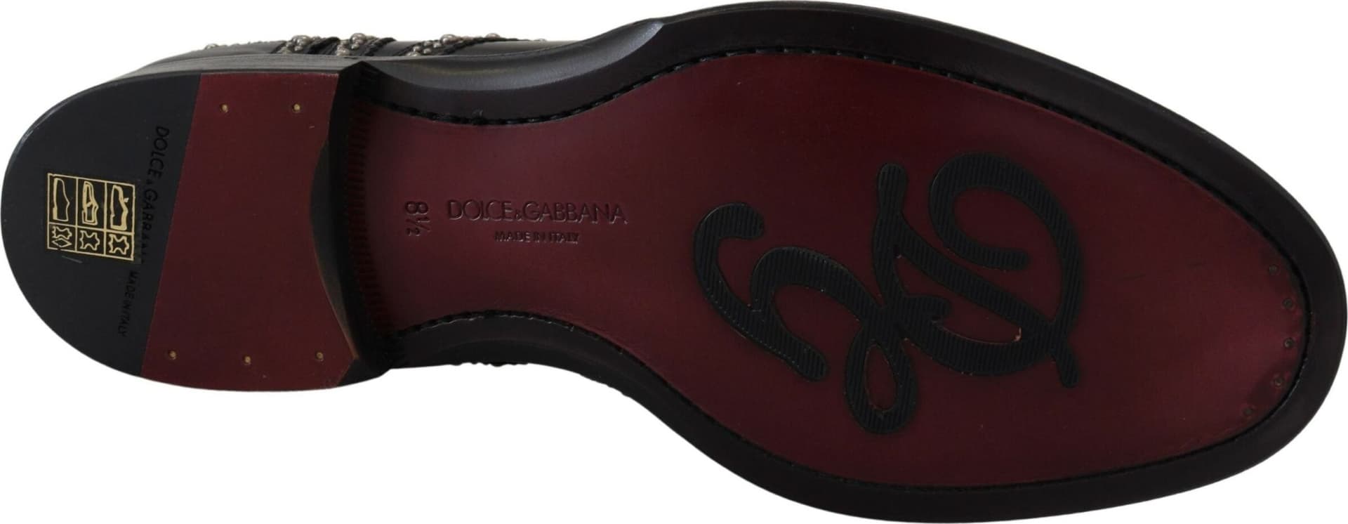 Dolce & Gabbana Black Leather Derby Dress Studded Shoes - 4