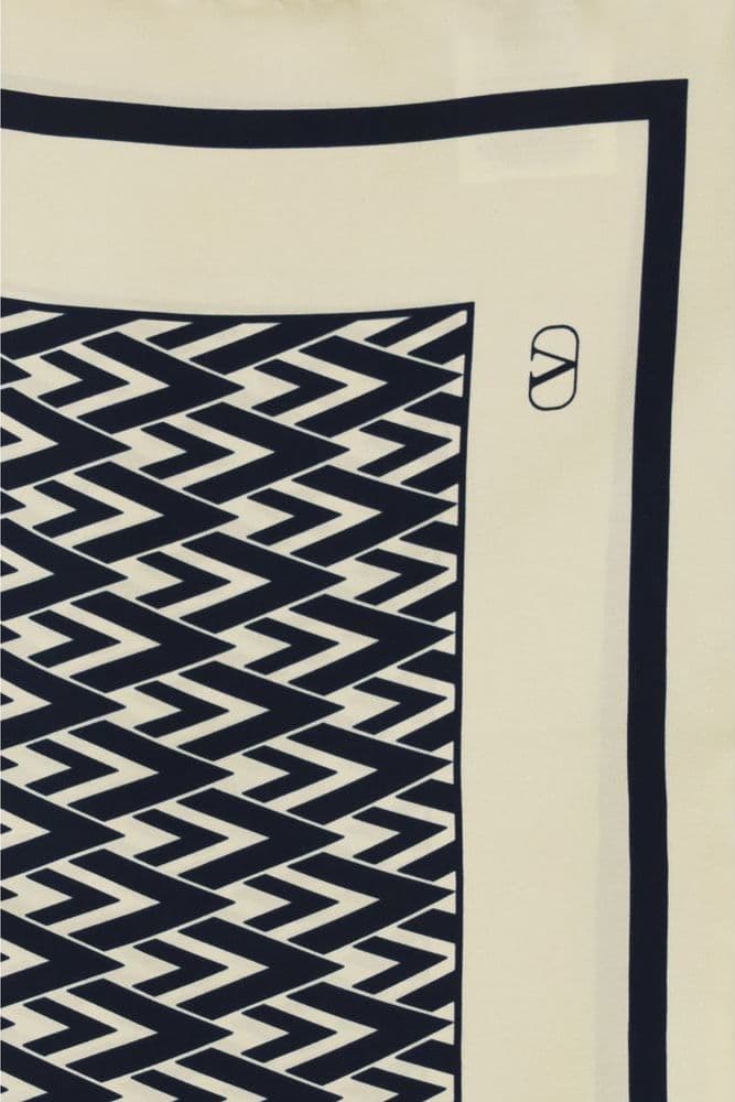 Valentino Garavani Beige Silk Scarf - 3