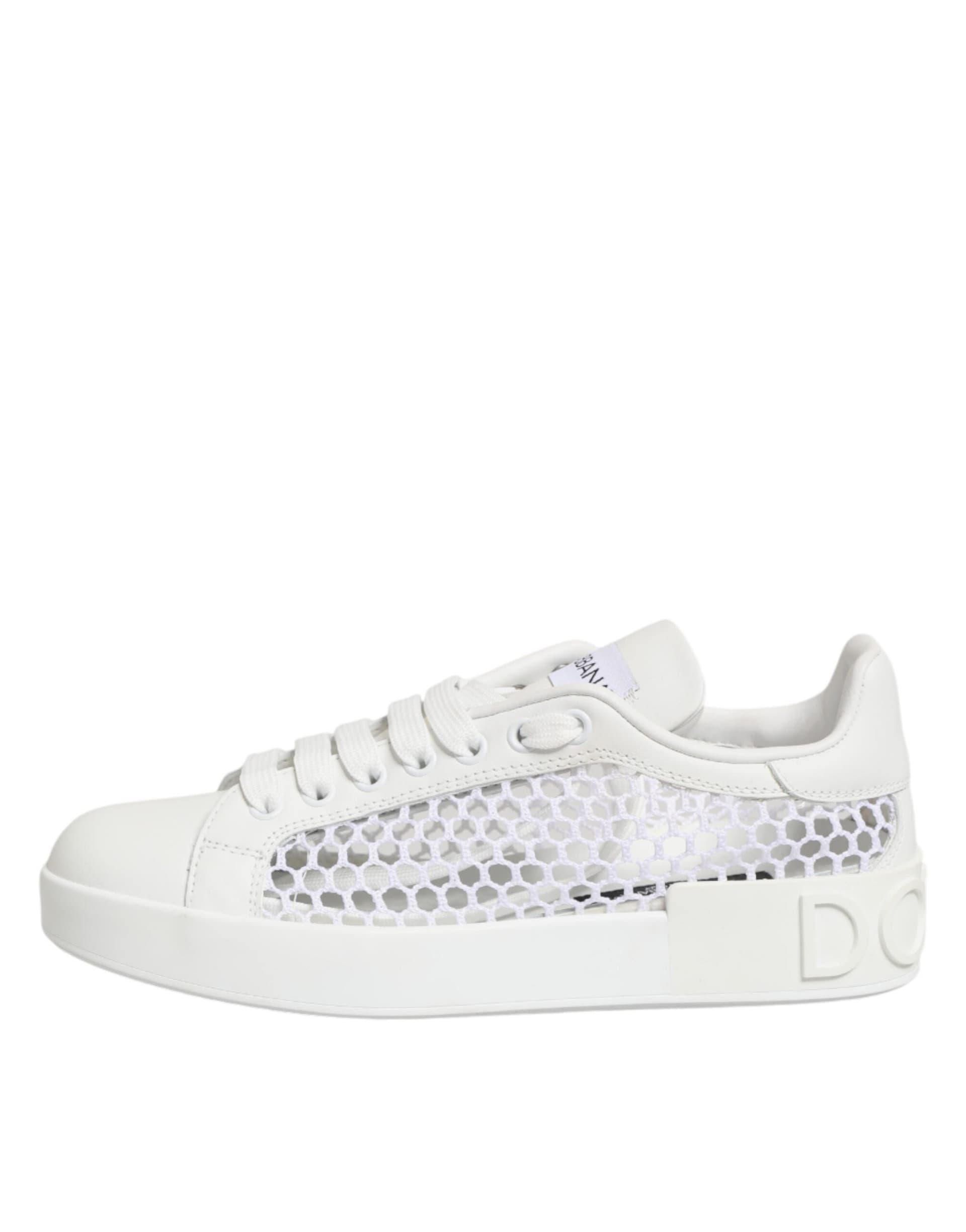 Dolce & Gabbana White Mesh Inserts Low Top Sneakers Shoes - 5