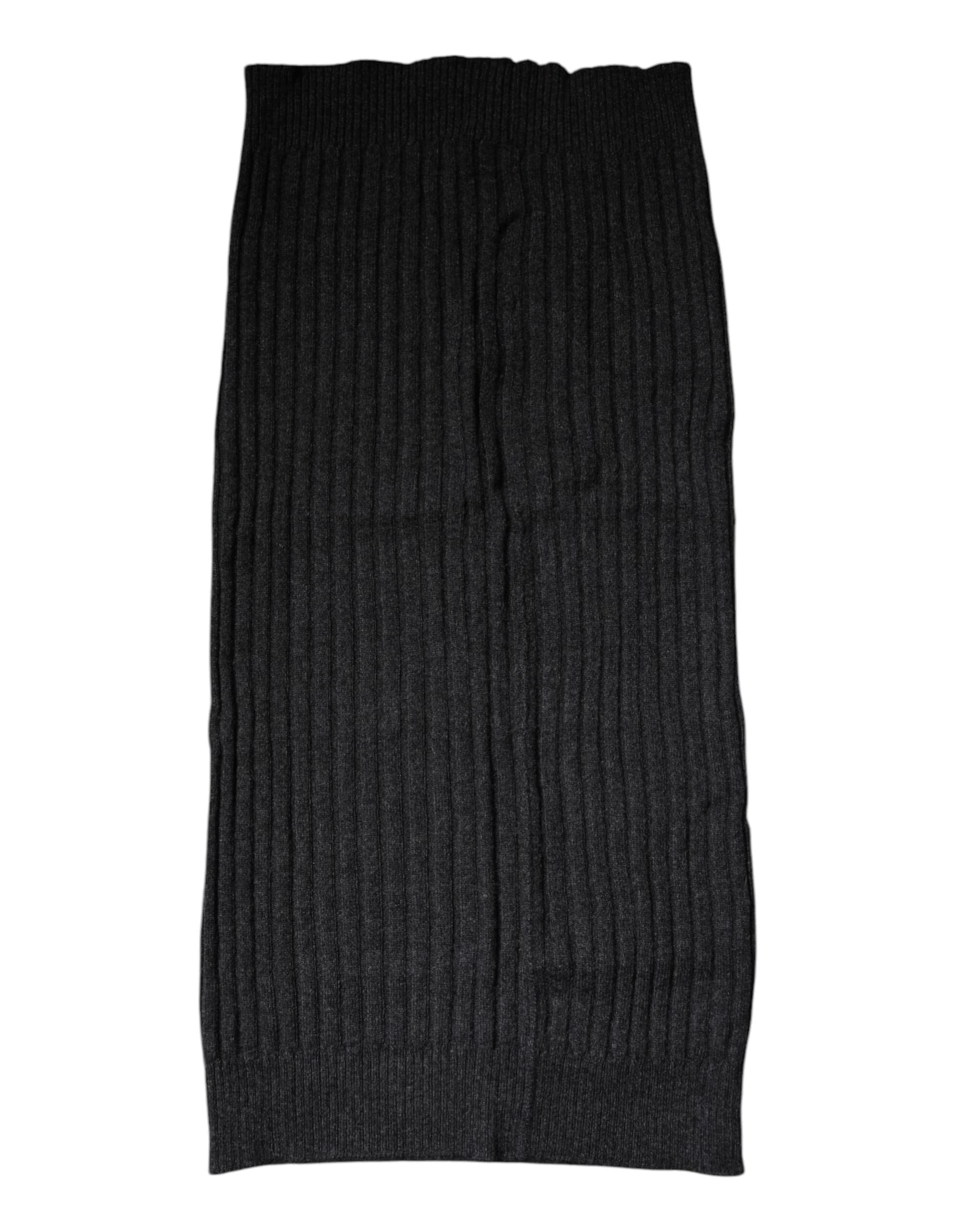 Dolce & Gabbana Black Cashmere Knitted Neck Warmer Foulard Scarf - 4