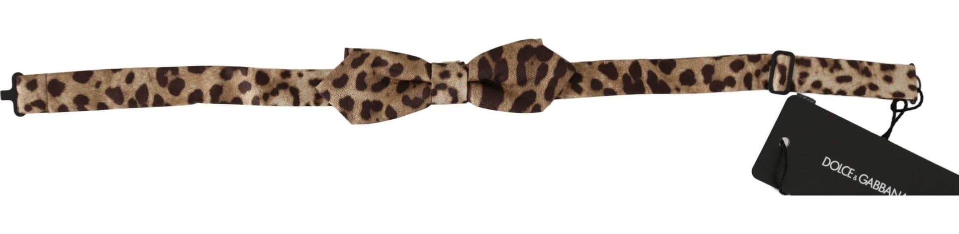 Dolce & Gabbana Brown Leopard Silk Adjustable Neck Papillon Men Bow Tie - 2