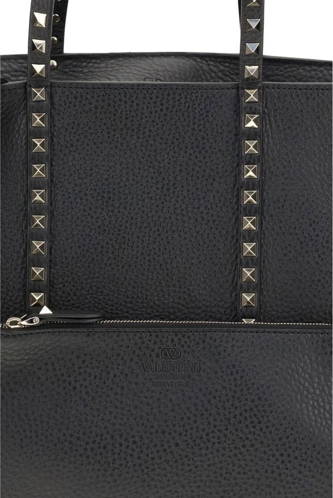 Valentino Garavani Black Calf Leather Bos Taurus Shoulder Bag - 4