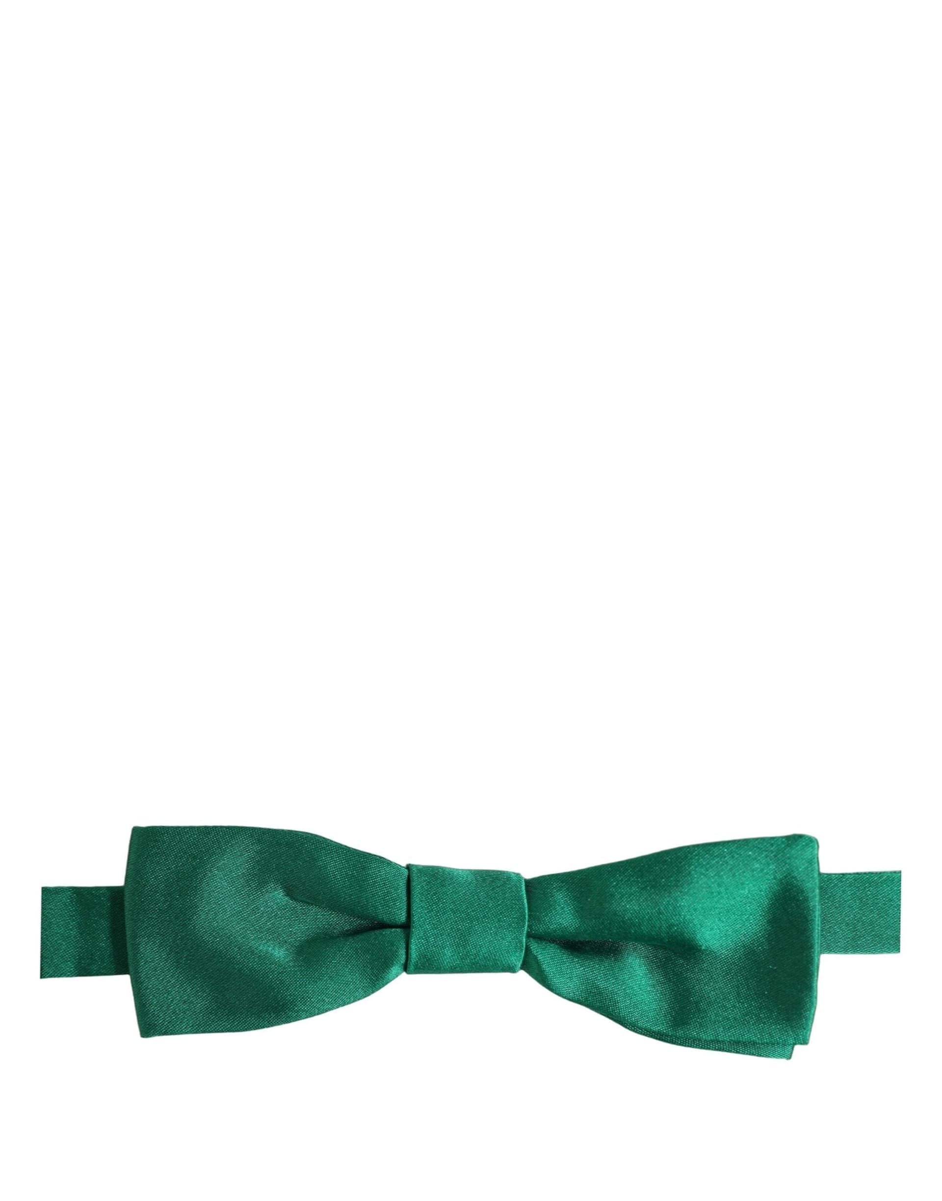 Dolce & Gabbana Men Green 100% Silk Adjustable Neck Papillon Bow Tie - 2