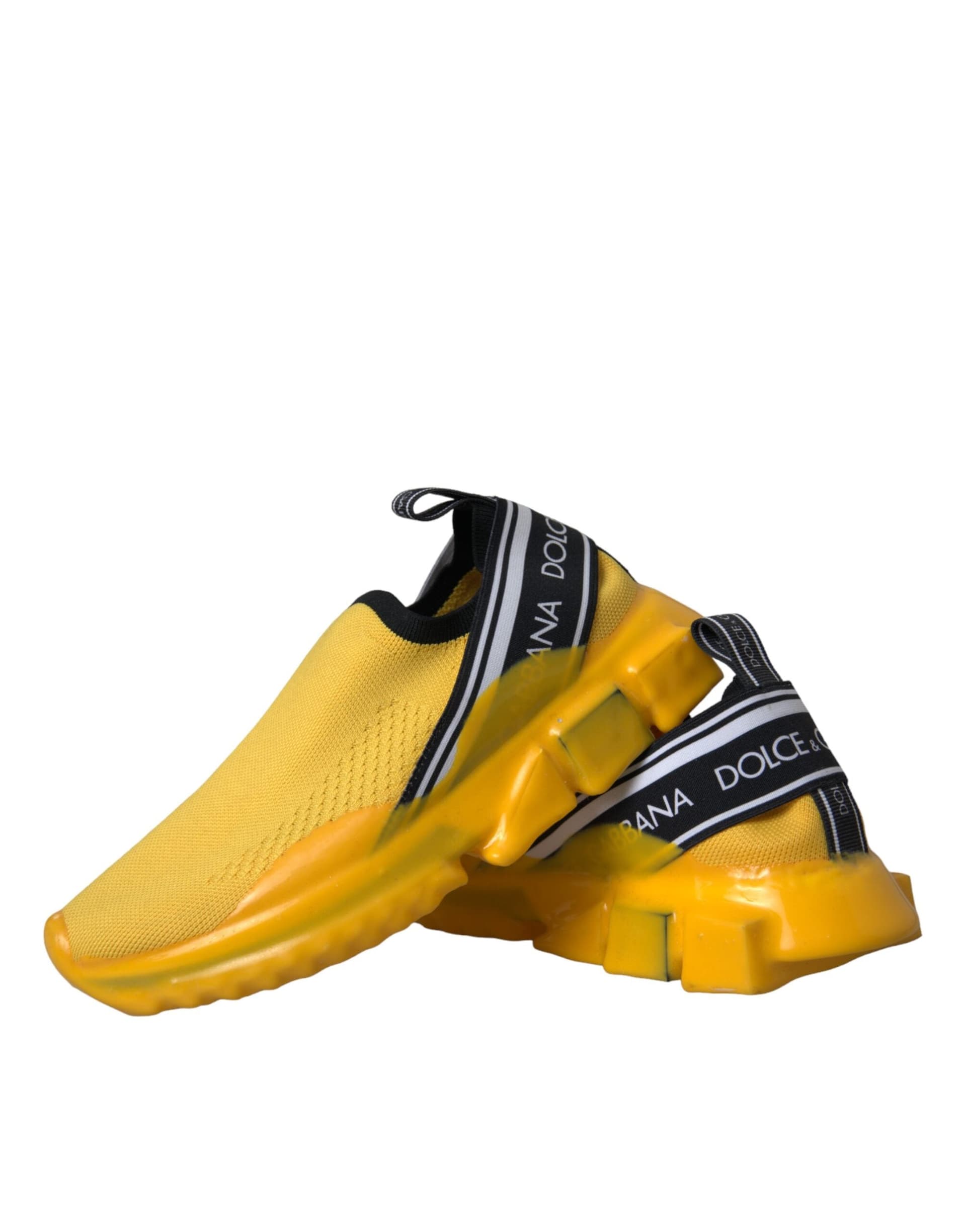 Dolce & Gabbana Yellow Sorrento Slip On Sneakers Women Shoes - 8