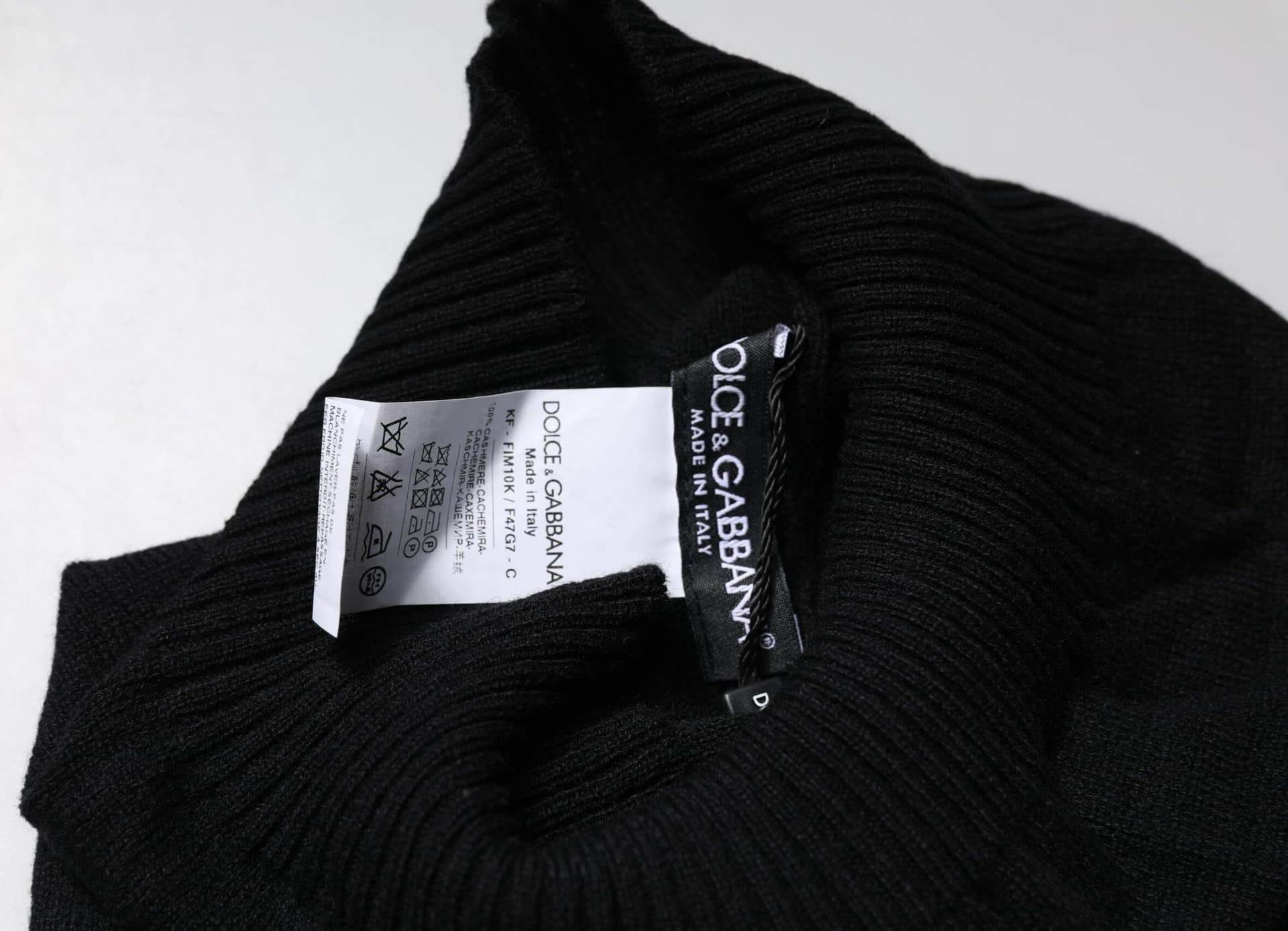 Dolce & Gabbana Black Cashmere Knitted Neck Warmer Foulard Scarf - 5