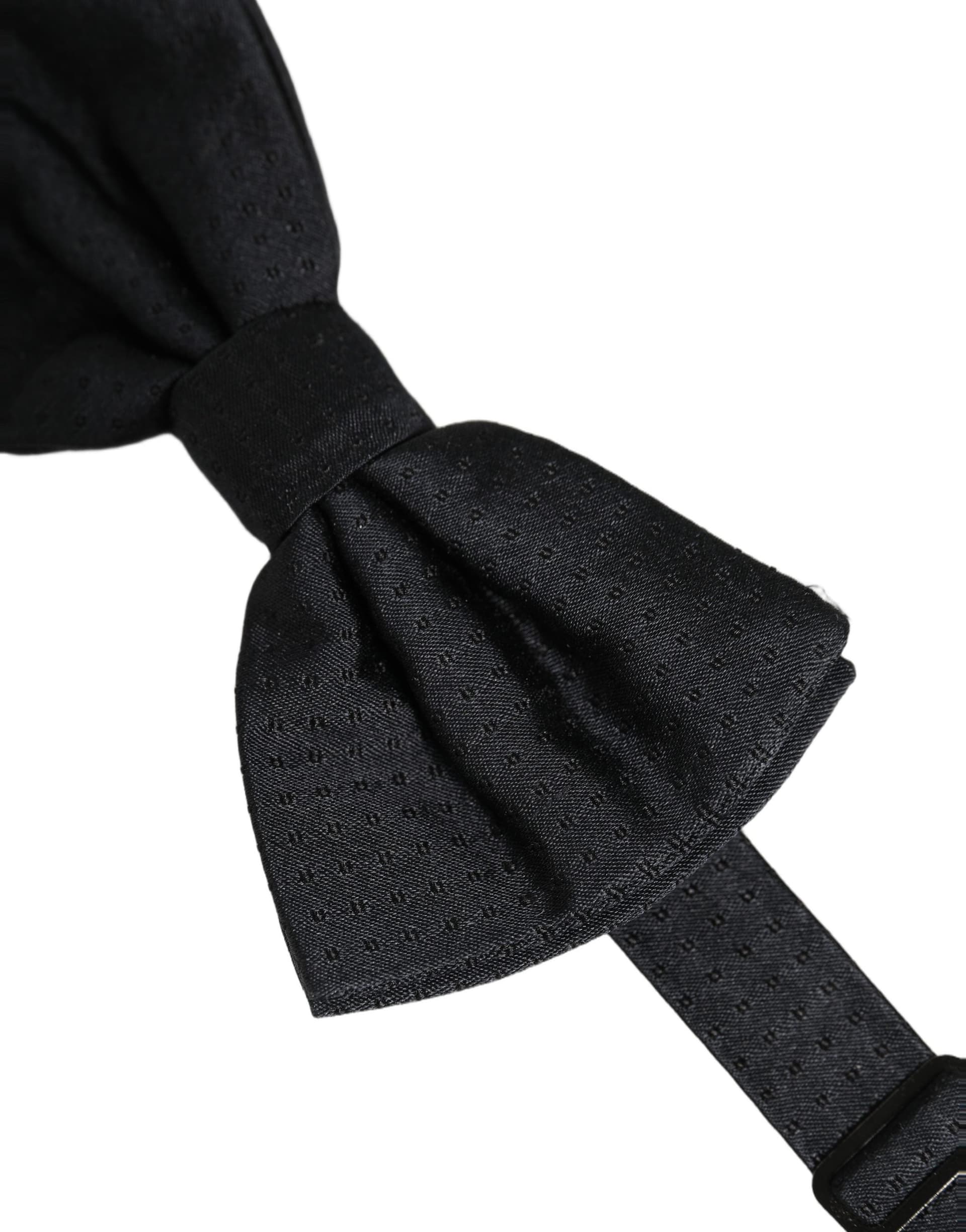 Dolce & Gabbana Men Black 100% Silk Adjustable Neck Papillon Bow Tie - 3