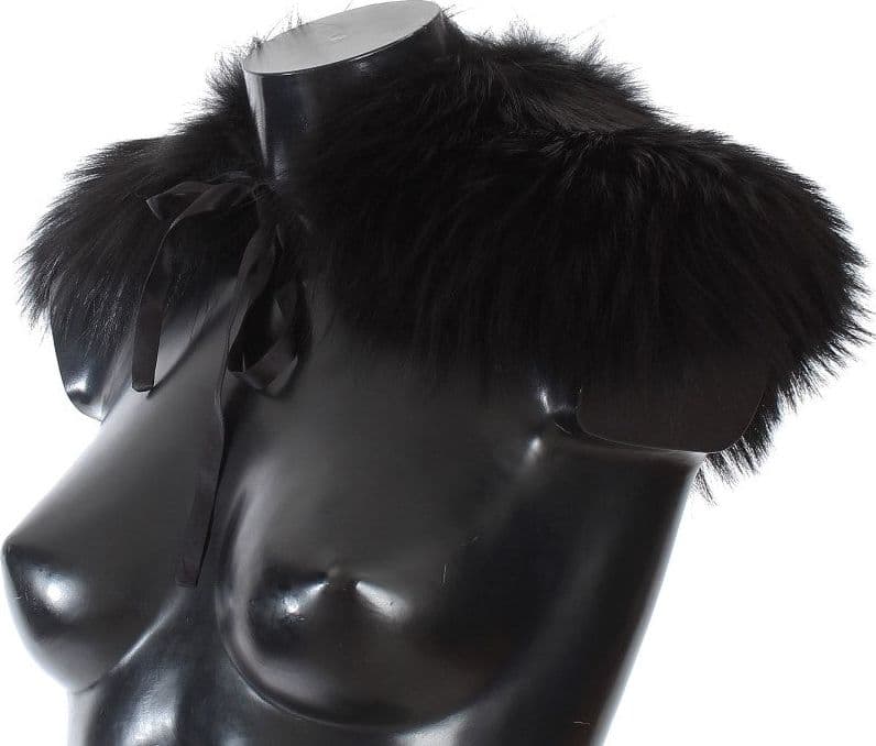 Dolce & Gabbana Black Fox Fur Collar Scarf - 2