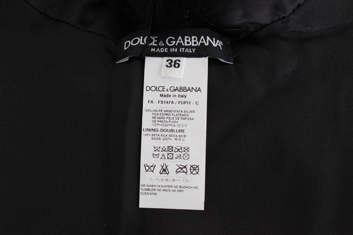 Dolce & Gabbana Black Fox Fur Collar Scarf - 6