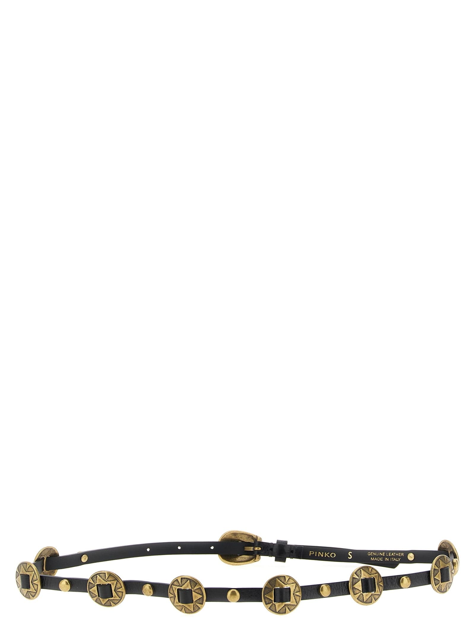 PINKO Black Calfskin Thin Belt - 2