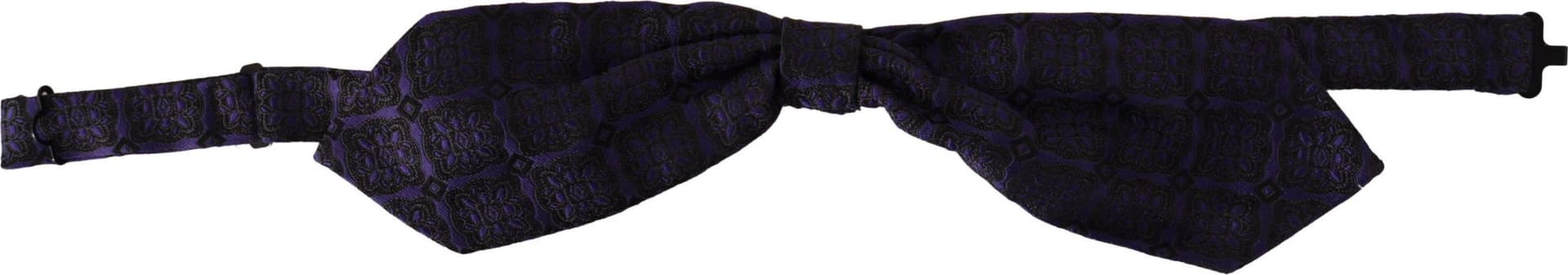 Dolce & Gabbana Blue Geometric Silk Adjustable Neck Papillon Tie - 5